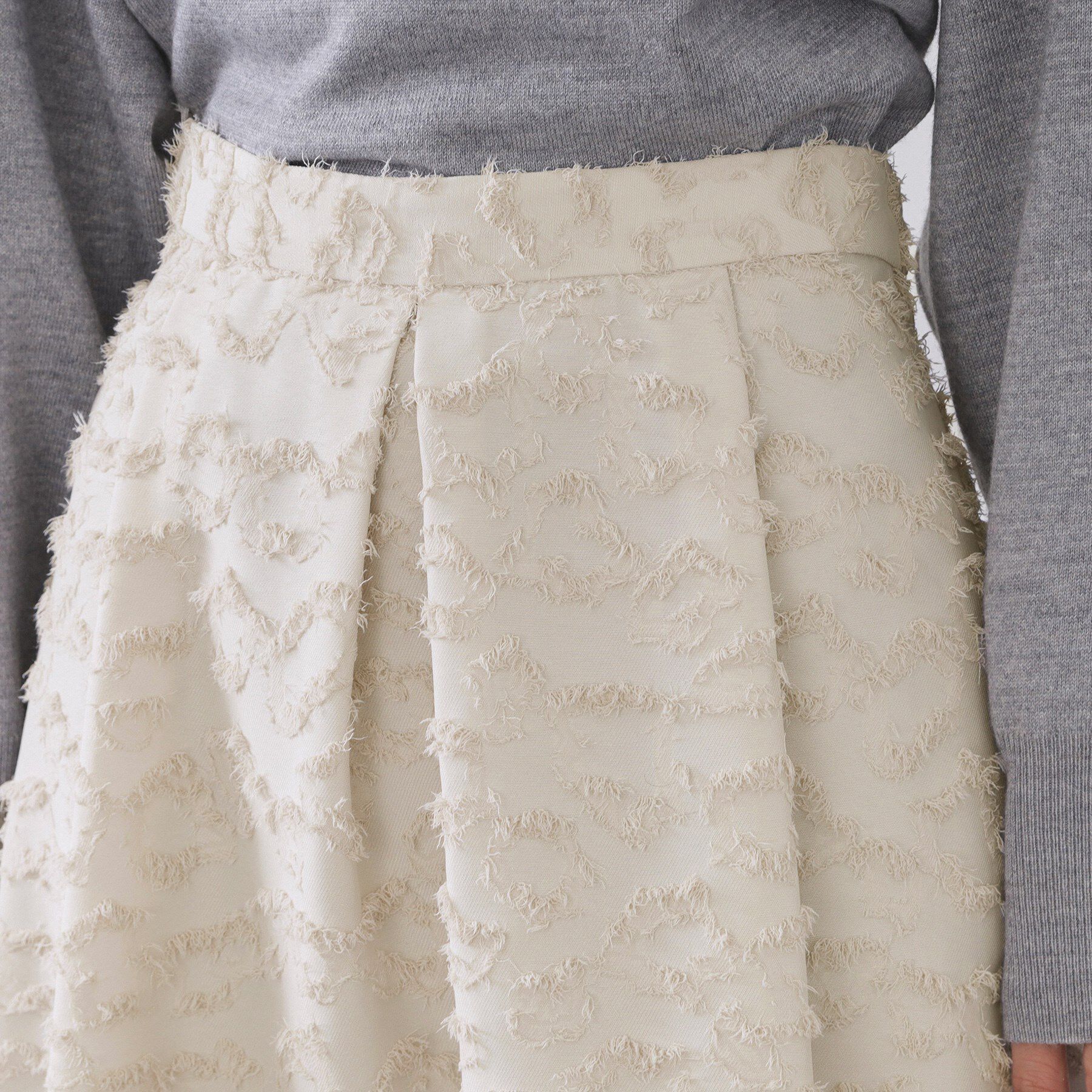 OPAQUE.CLIP「フェザージャカードタックフレアスカート【洗濯機OK】」|スカート|