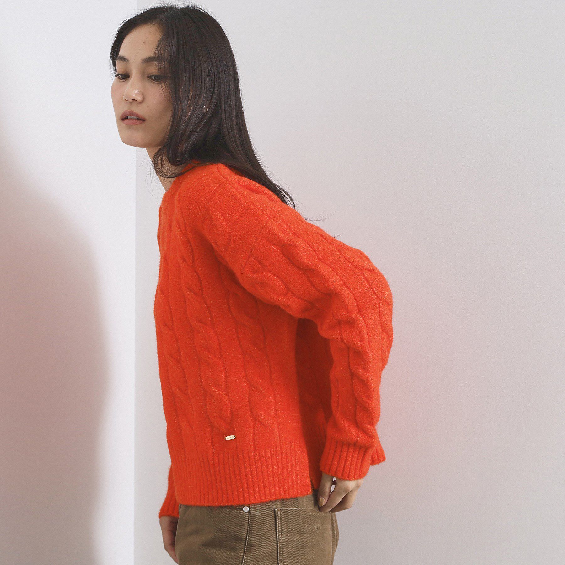 OPAQUE.CLIP「MIXミドルゲージケーブルニット【洗濯機OK】」|ニット・セーター|