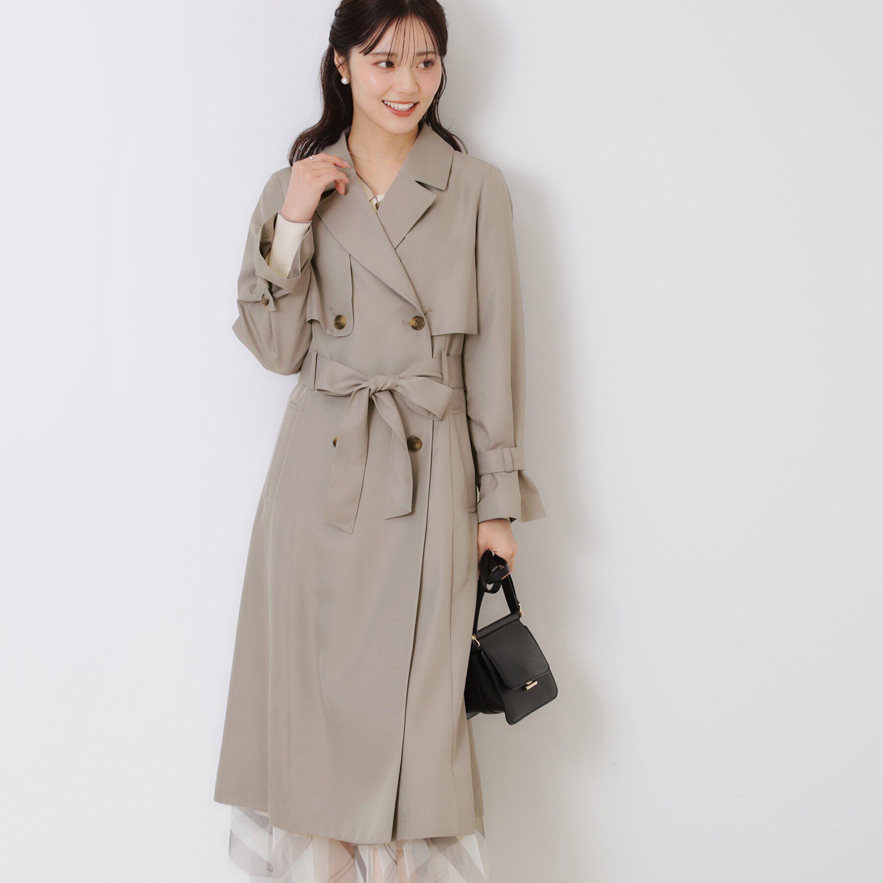 Couture broach「【撥水・通勤・大人可愛い】ロングトレンチ」|トレンチコート|