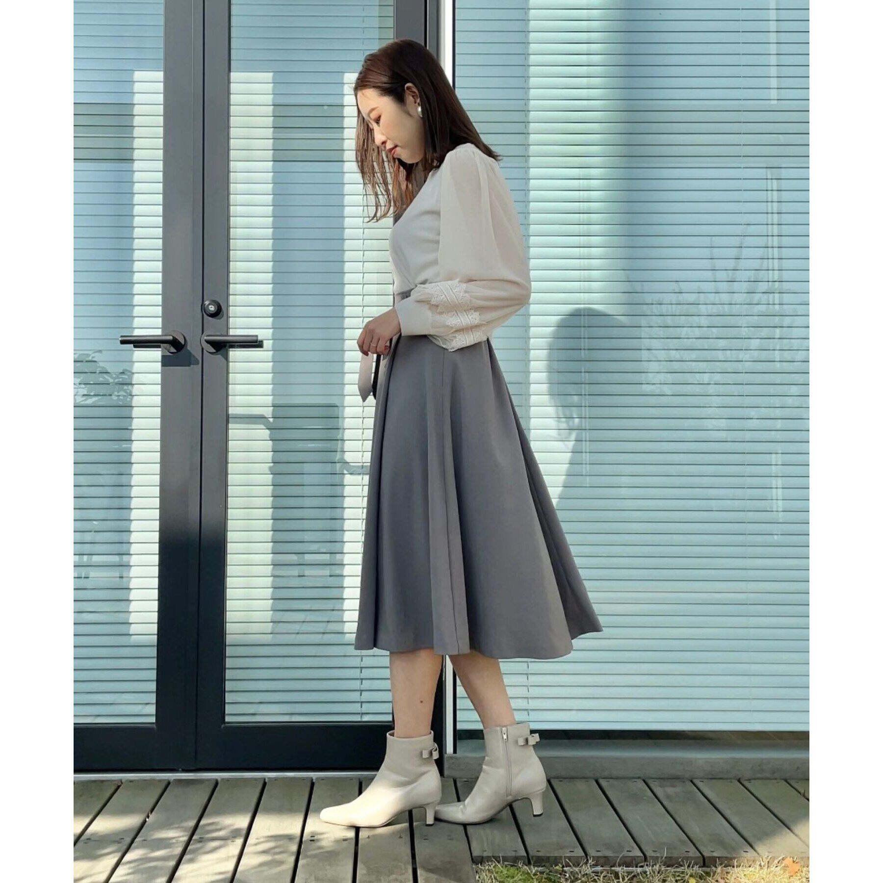 Couture broach「【きれいめ・美脚効果・通勤】ネオシャンブルラップ風スカート」|スカート|