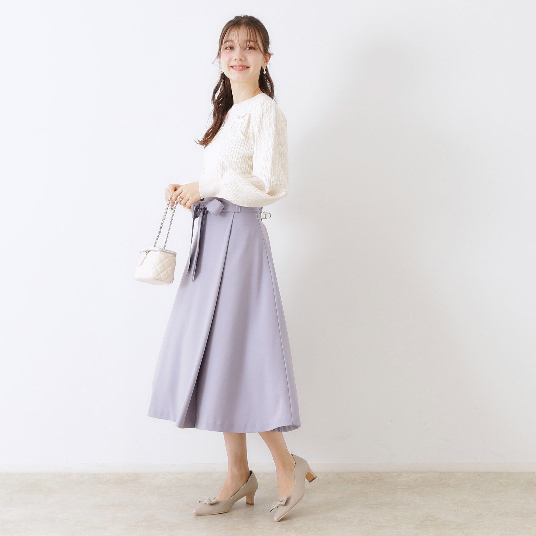 Couture broach「【きれいめ・美脚効果・通勤】ネオシャンブルラップ風スカート」|スカート|