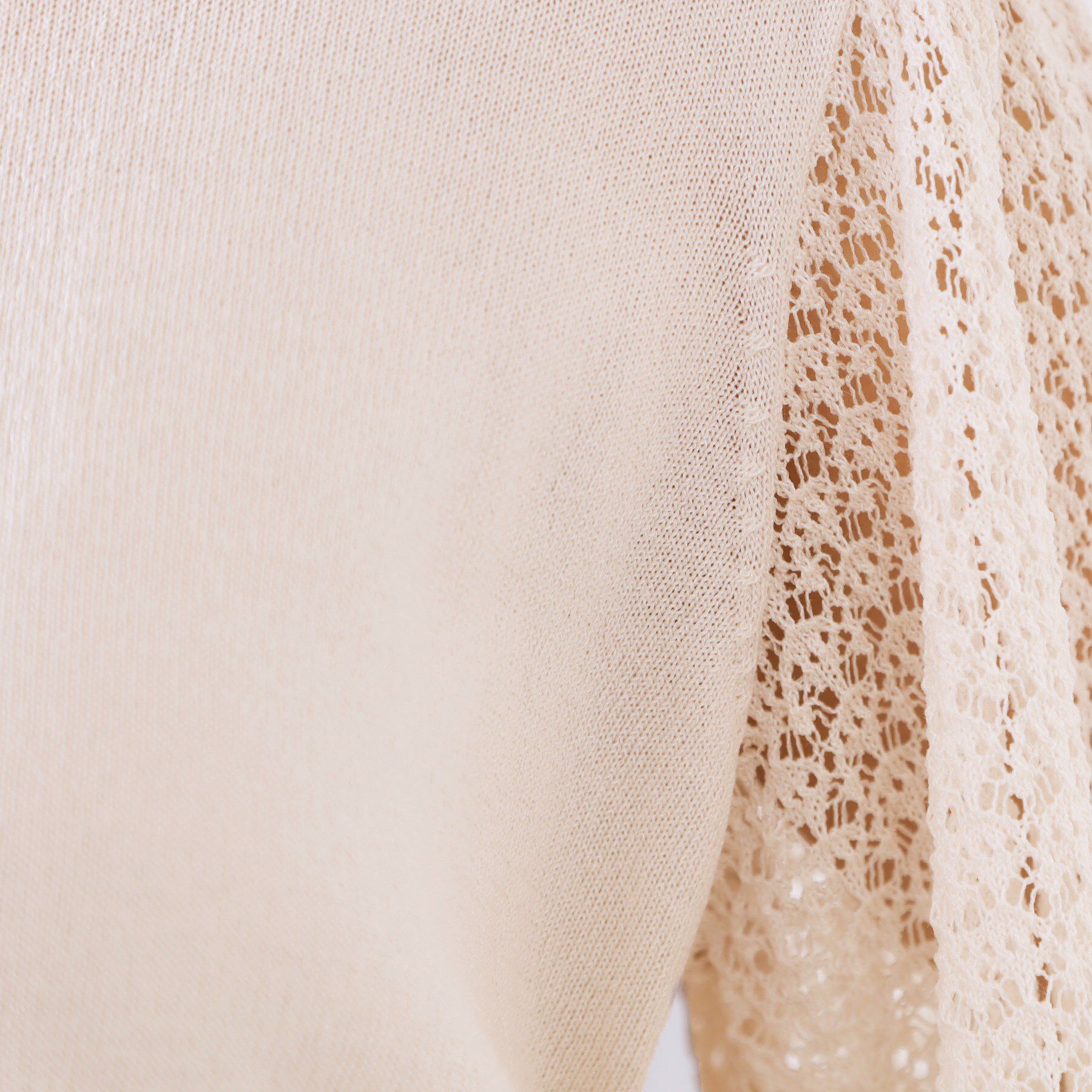 Couture broach「【手洗い可能・UV・アンチピリング・接触冷感・二の腕カバー】透かし袖ニットトップス」|ニット・セーター|