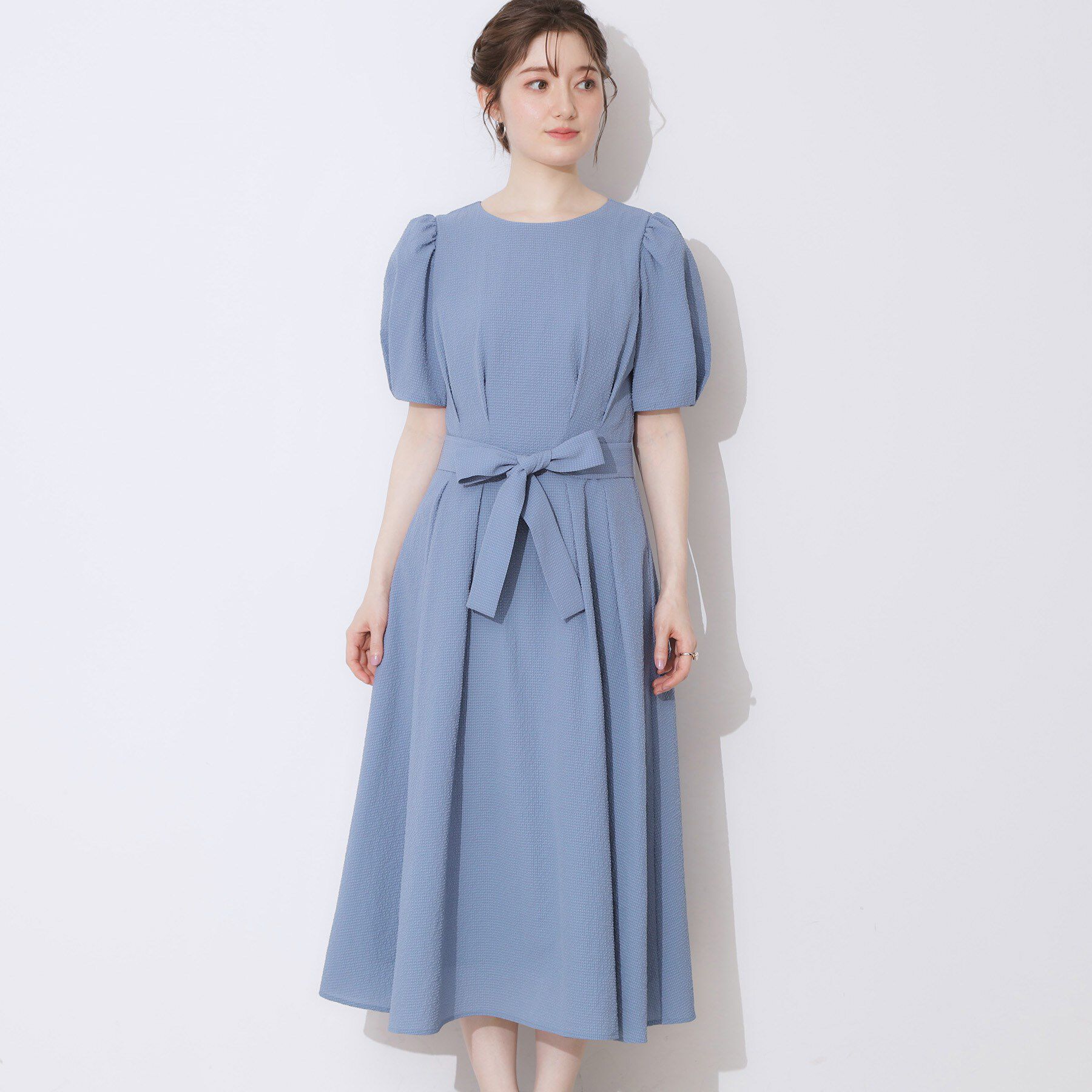 Couture broach「【細見え・キレイめ】サッカータックワンピース」|ワンピース|