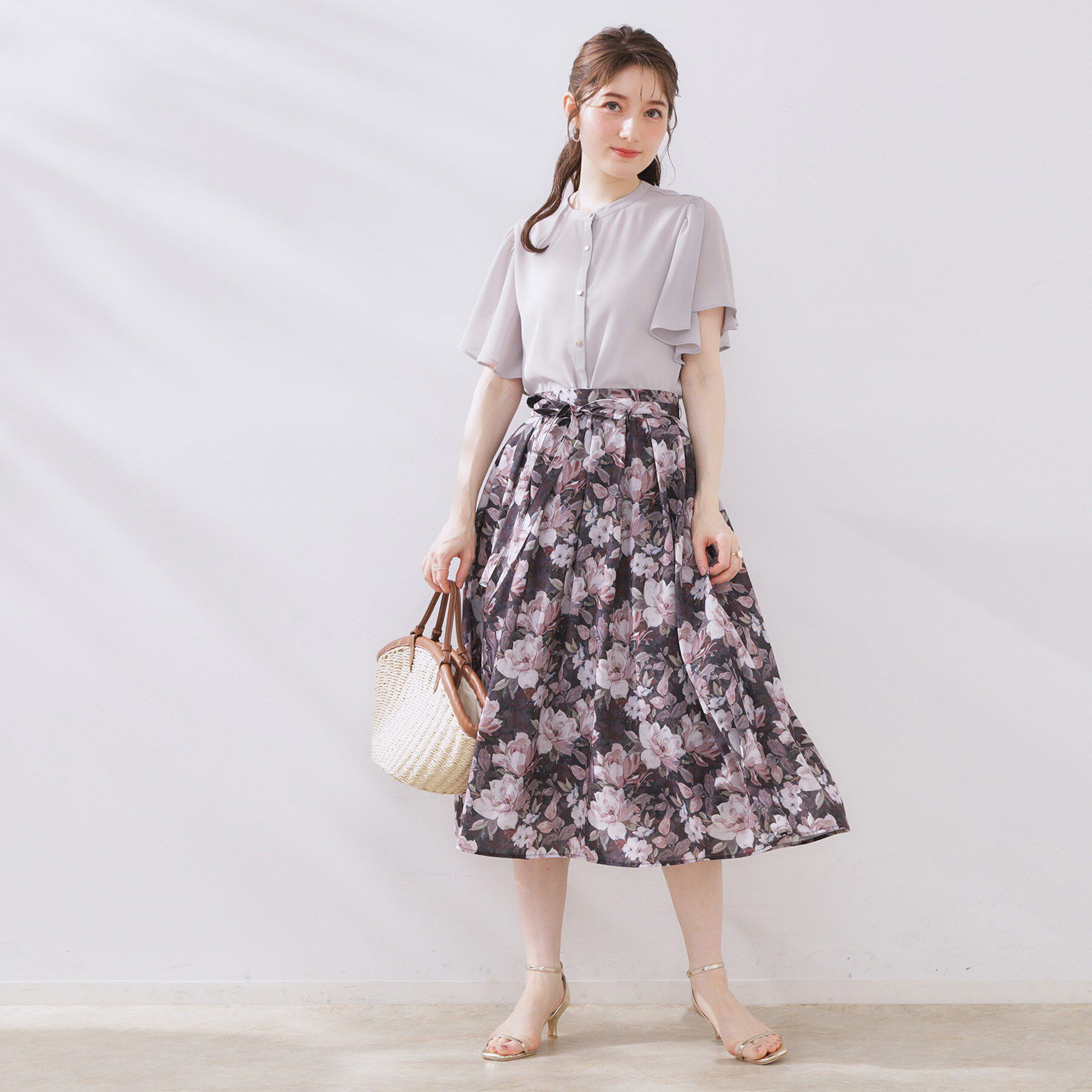 Couture broach「【キレイめ・通勤】前後2WAY楊柳フレアー袖ブラウス」|シャツ・ブラウス|