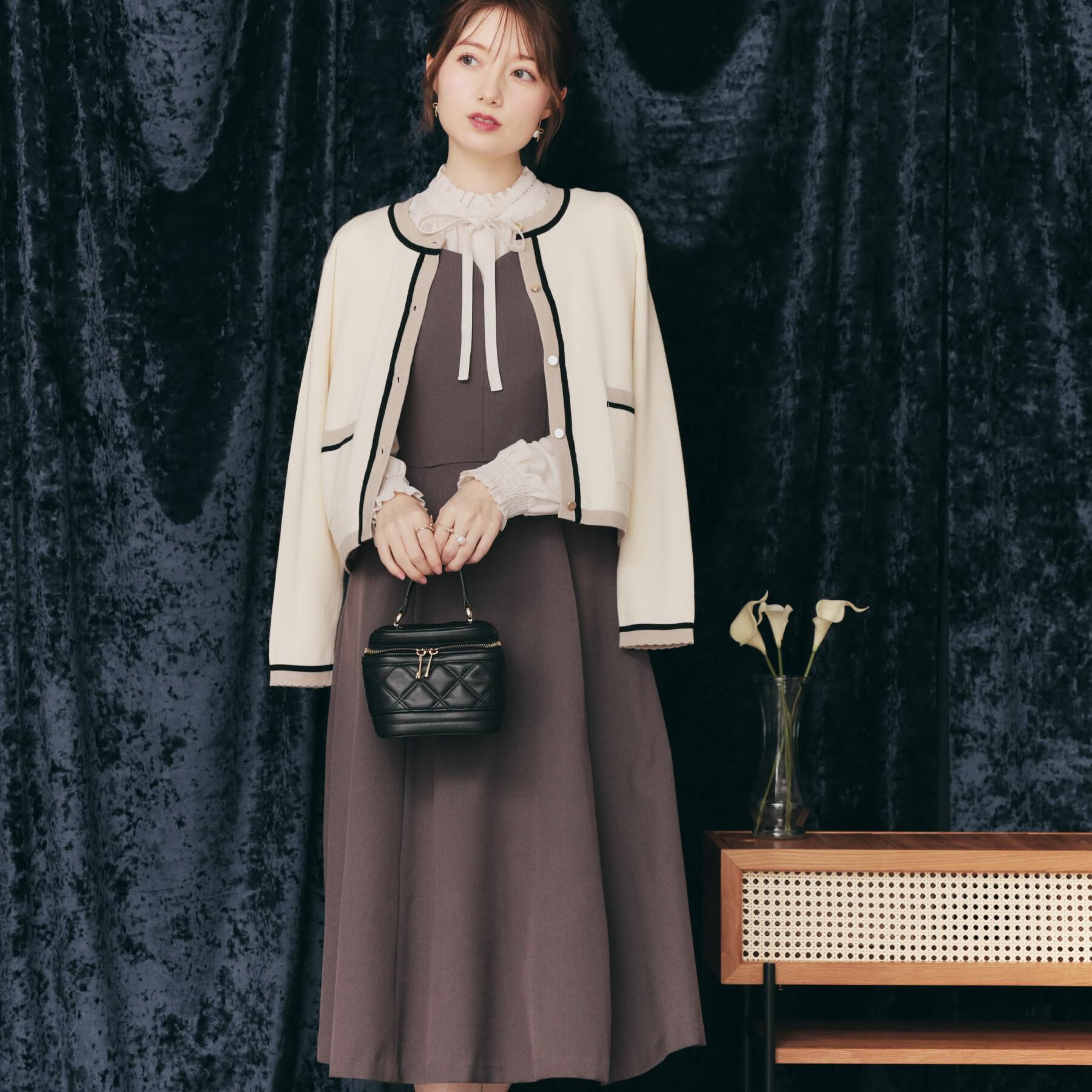 Couture broach「【帯電防止・通勤】ハートネック フレアージャンスカ」|ワンピース|