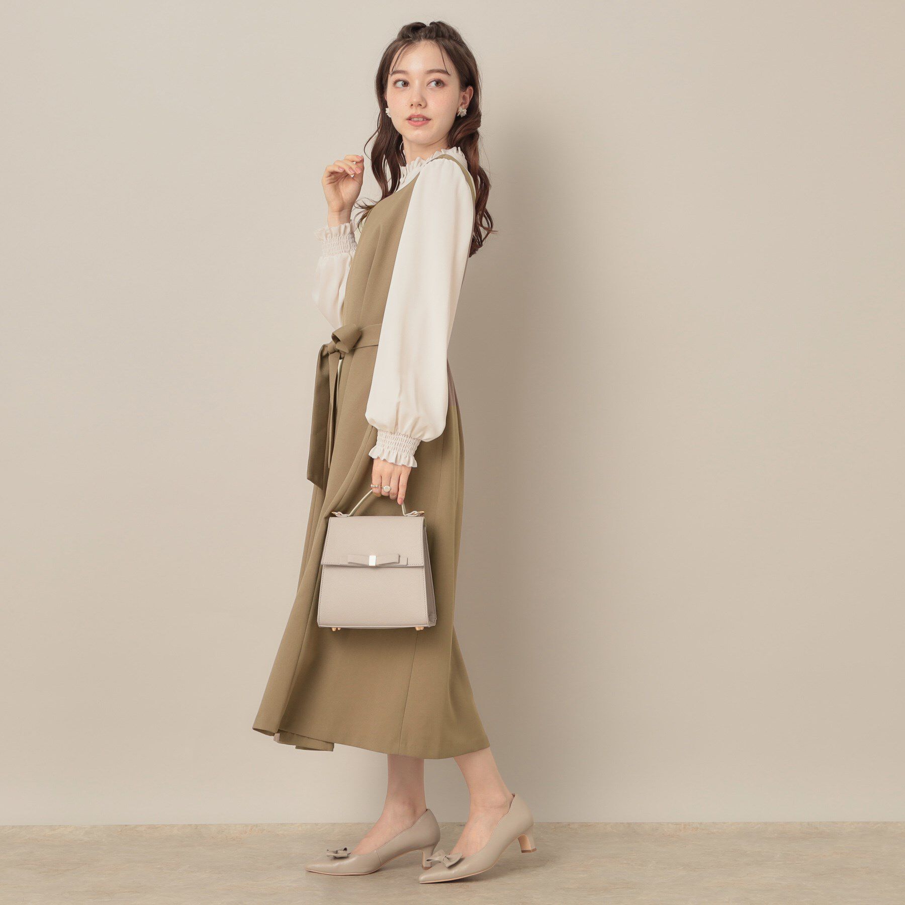 Couture broach「【帯電防止・通勤】ハートネック フレアージャンスカ」|ワンピース|