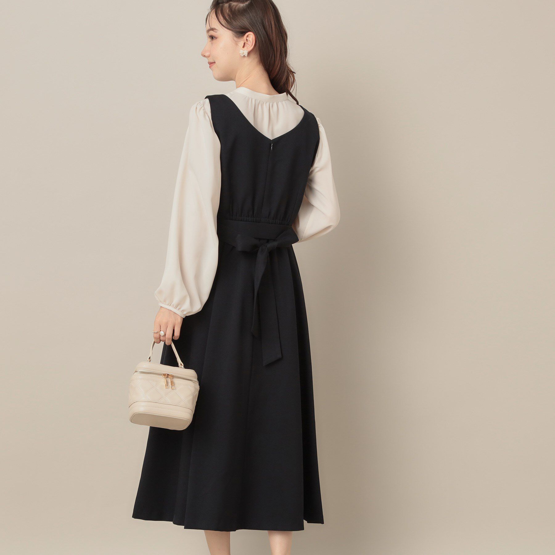 Couture broach「【帯電防止・通勤】ハートネック フレアージャンスカ」|ワンピース|