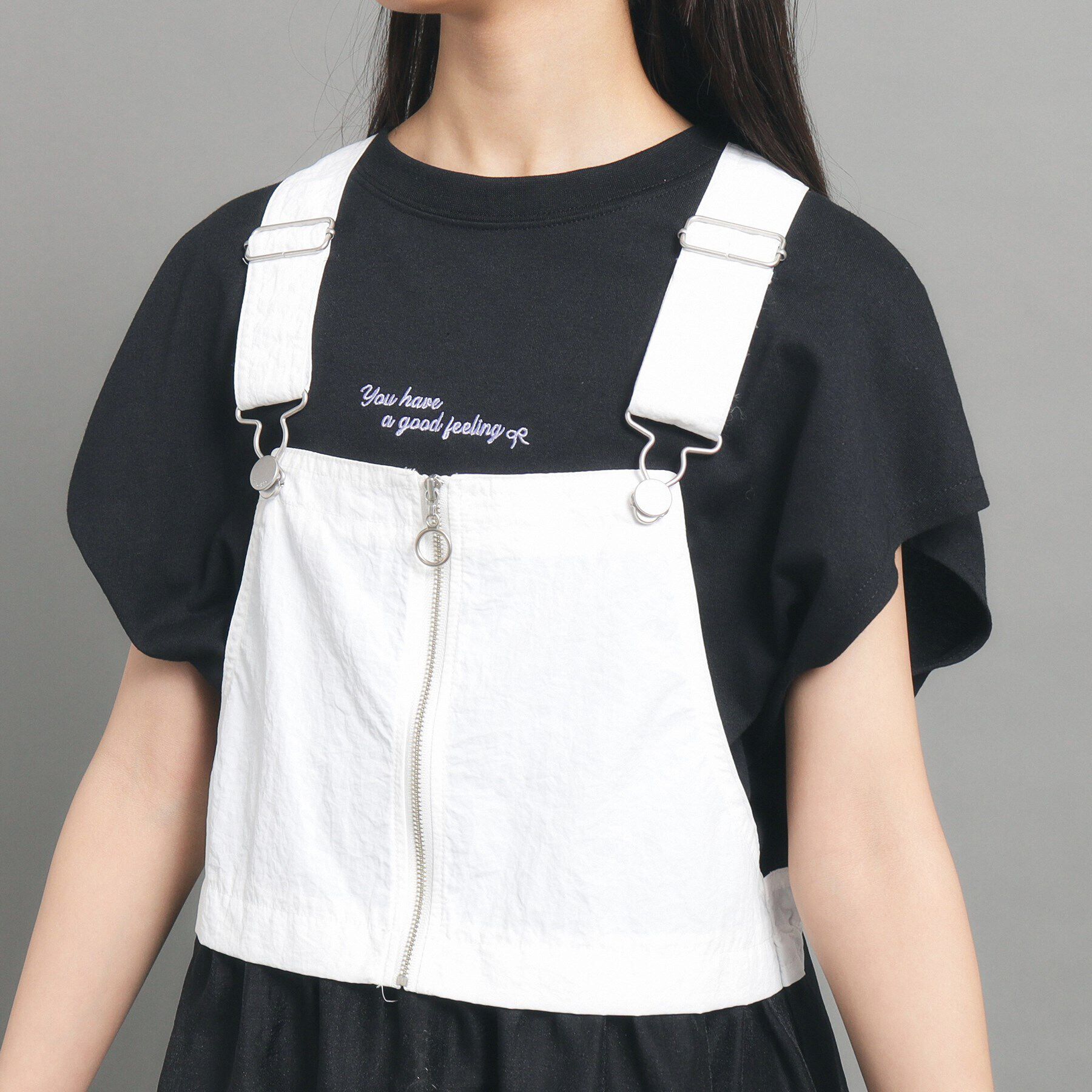 PINK-latte「チュール切り替えワンピース」|ジャンパースカート|