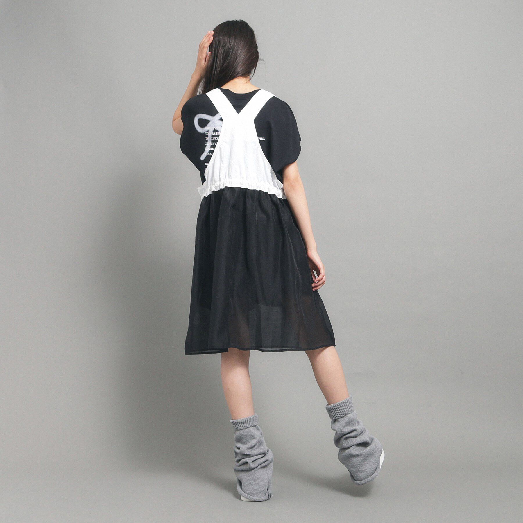 PINK-latte「チュール切り替えワンピース」|ジャンパースカート|