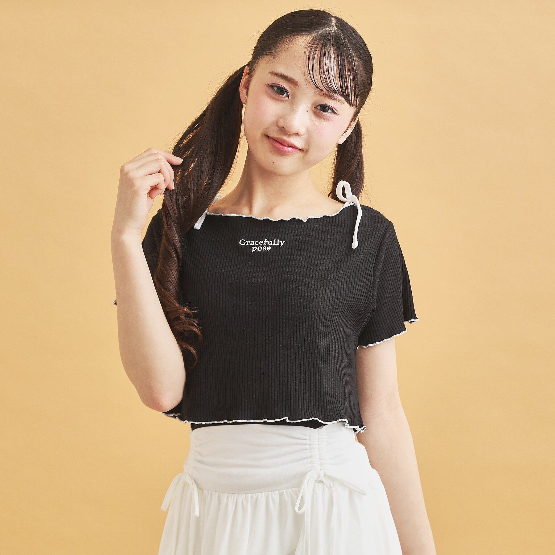 PINK-latte「【セットアイテム】オフショルテレコTシャツ＋テレコキャミ」|その他|