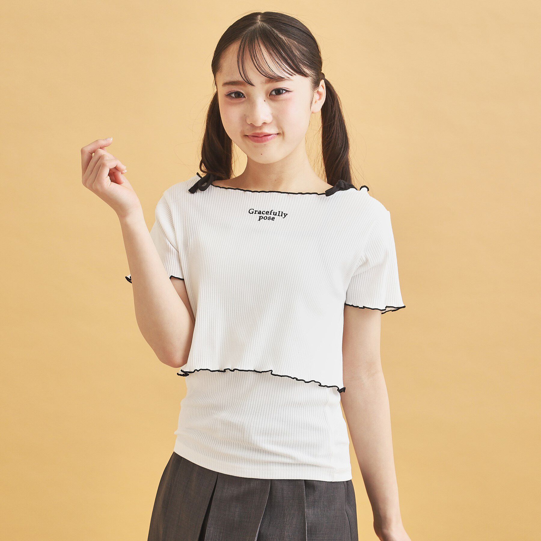 PINK-latte「【セットアイテム】オフショルテレコTシャツ＋テレコキャミ」|その他|