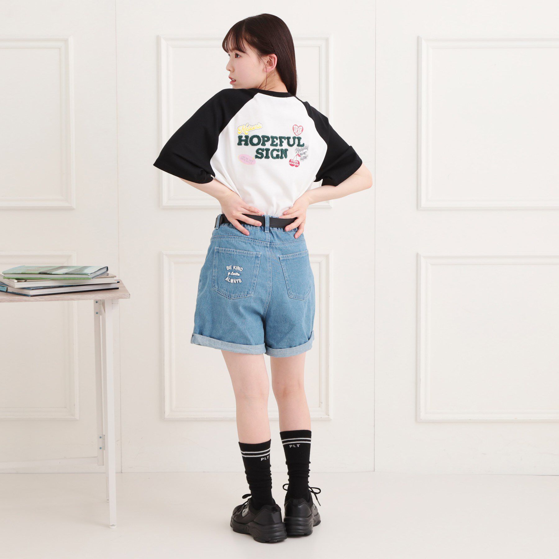 PINK-latte「ワッペン風チュニックTシャツ」|チュニック|