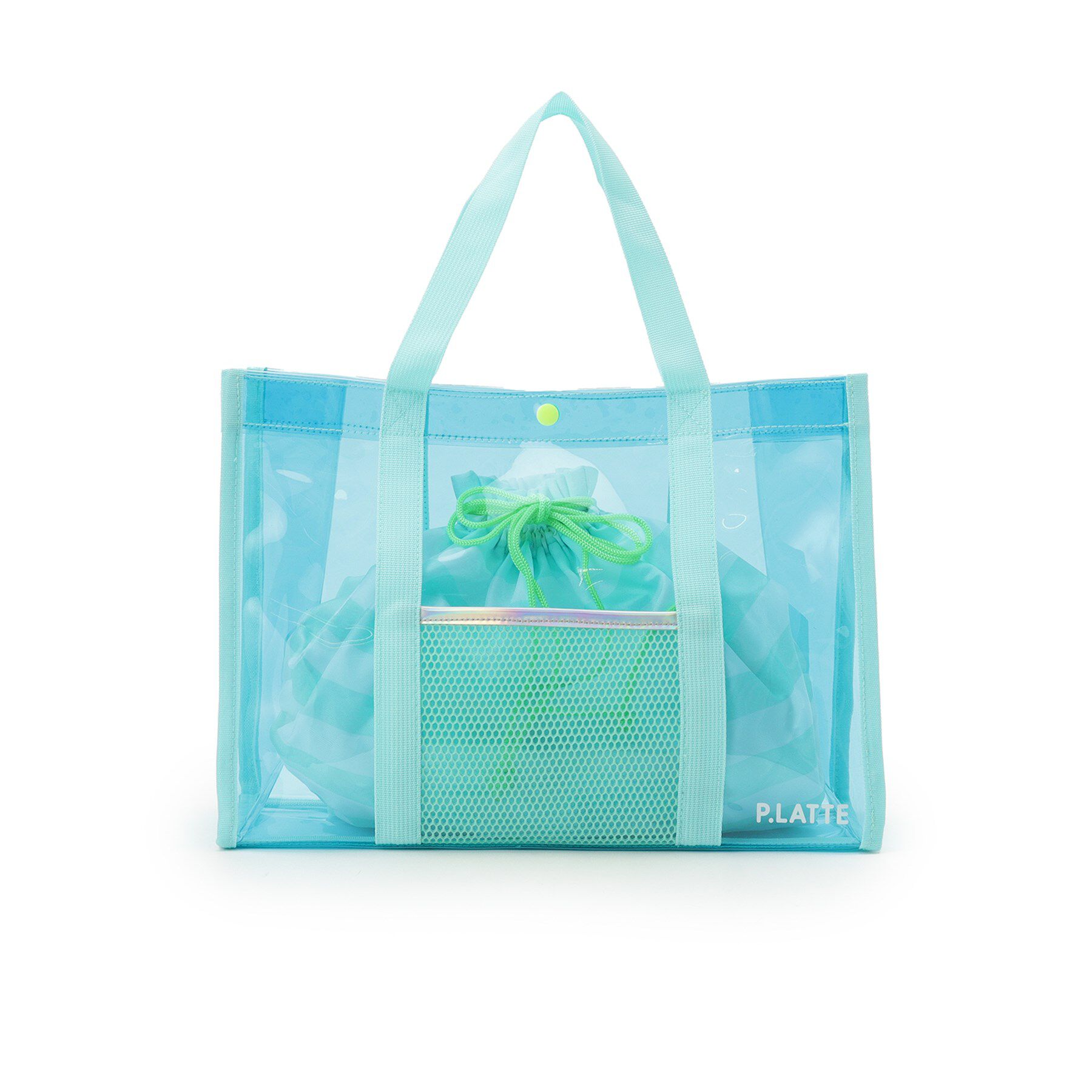 PINK-latte「巾着付きプールバッグ」|トートバッグ|グリーン(022)