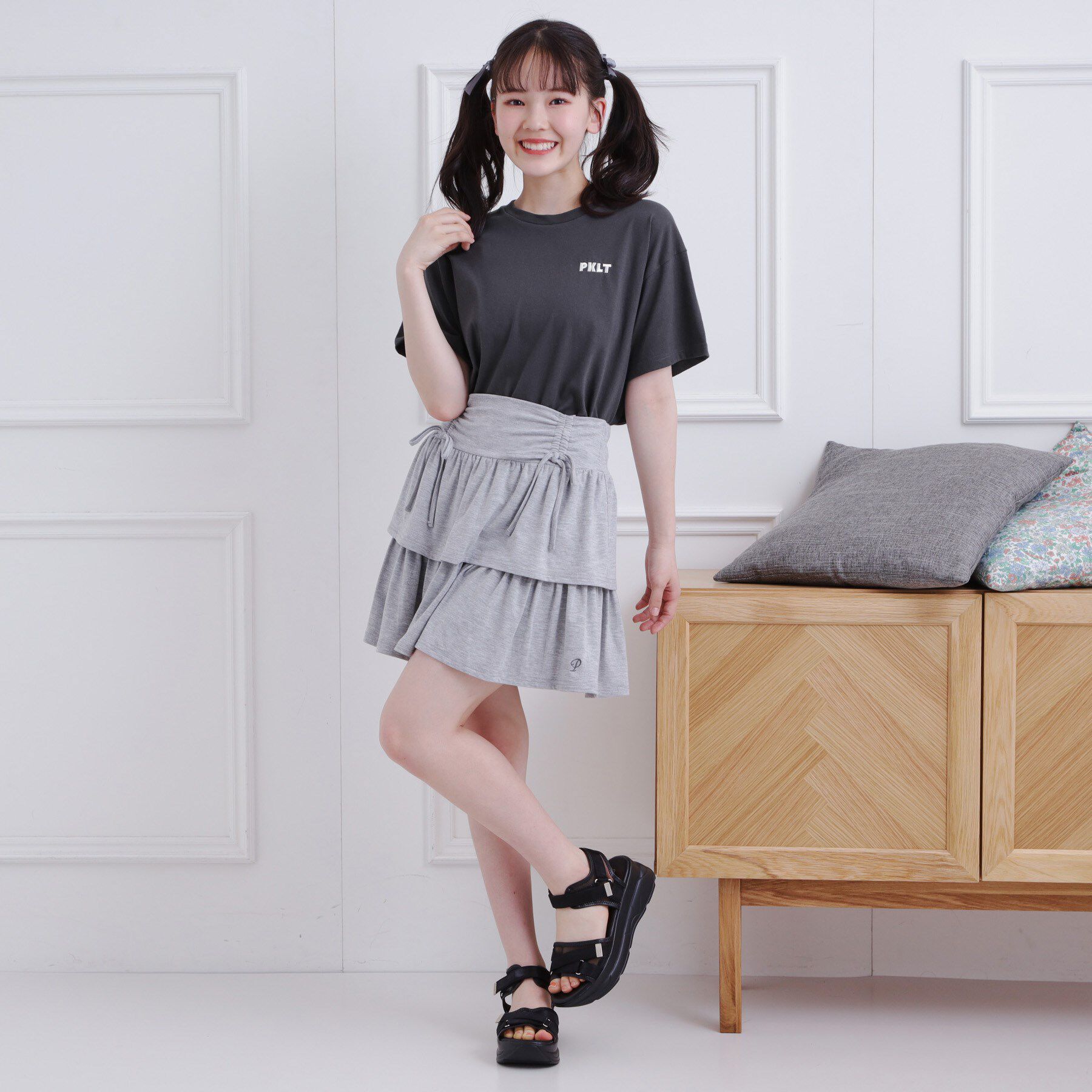 PINK-latte「バックハートロゴTシャツ」|Tシャツ・カットソー|