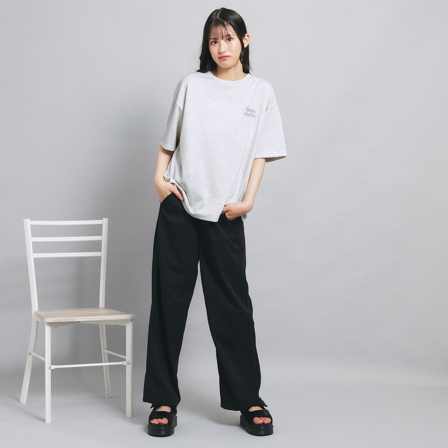 PINK-latte「くまいっぱいビッグTシャツ」|Tシャツ・カットソー|