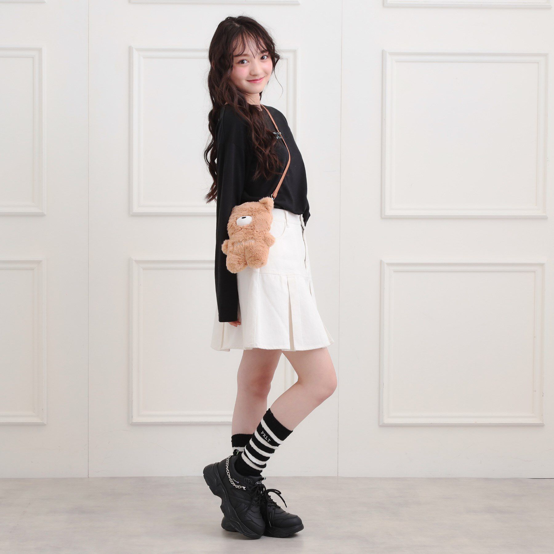 PINK-latte「くまちゃんビッグロンT」|Tシャツ・カットソー|