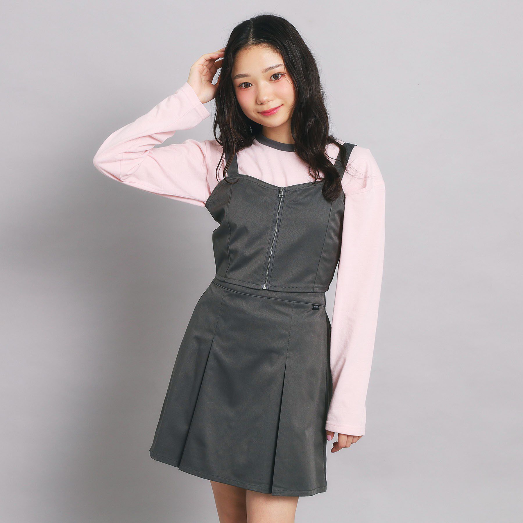 PINK-latte「【セットアップ】ビスチェ＋スカートSET」|その他|グレー(012)