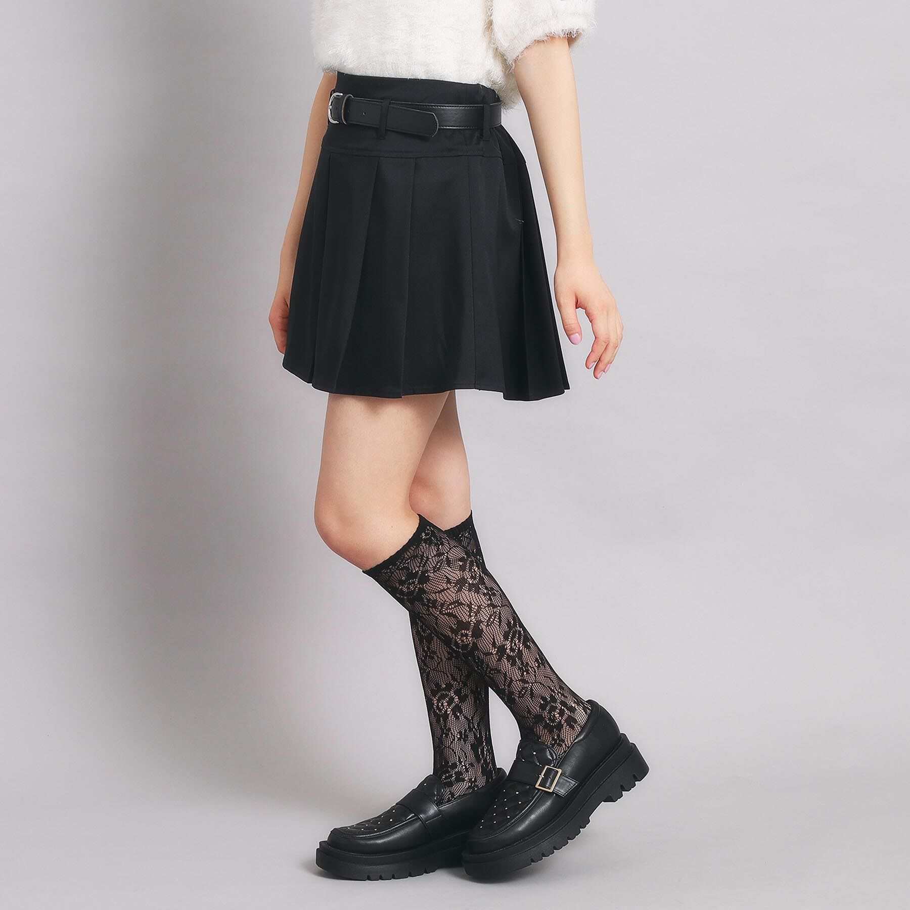 PINK-latte「ベルト付プリーツスカート」|スカート|