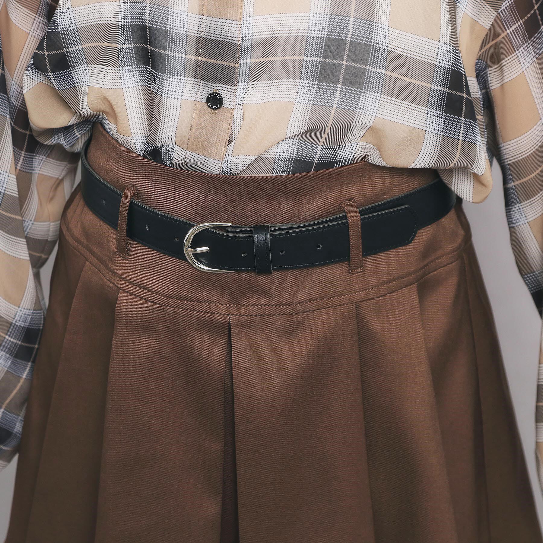 PINK-latte「ベルト付プリーツスカート」|スカート|