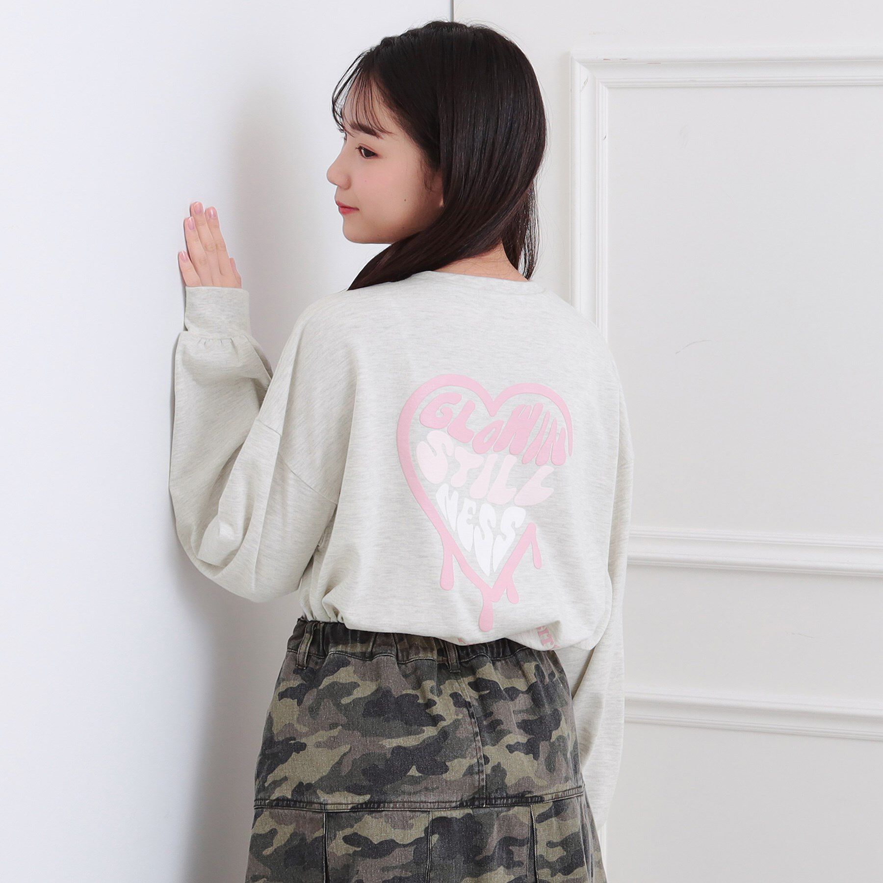 PINK-latte「メルトハートビッグチュニックロンT」|Tシャツ・カットソー|