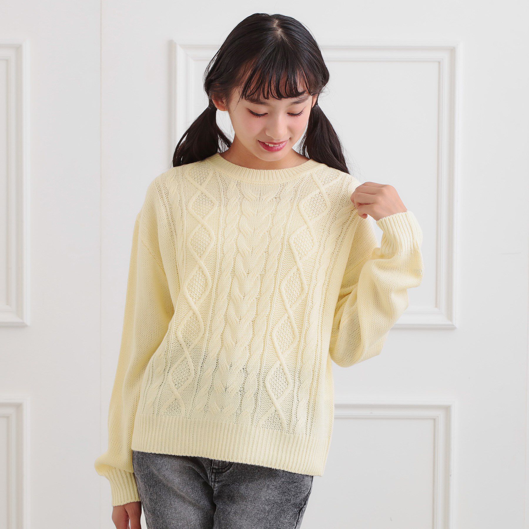 PINK-latte「【プチプラ】ケーブルニット」|ニット・セーター|