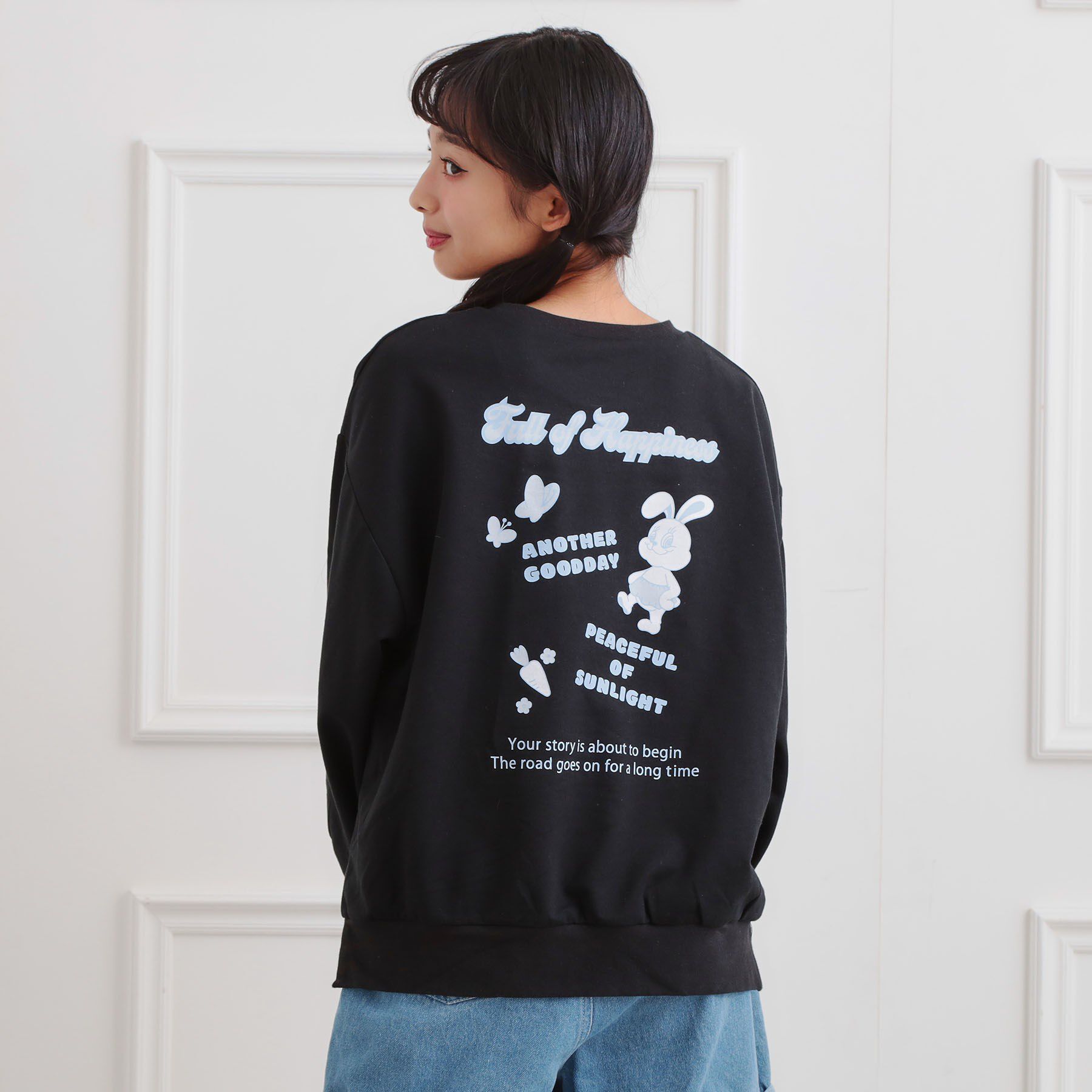 PINK-latte「アニマルプリント裏毛プルオーバー」|その他|ブラック(019)