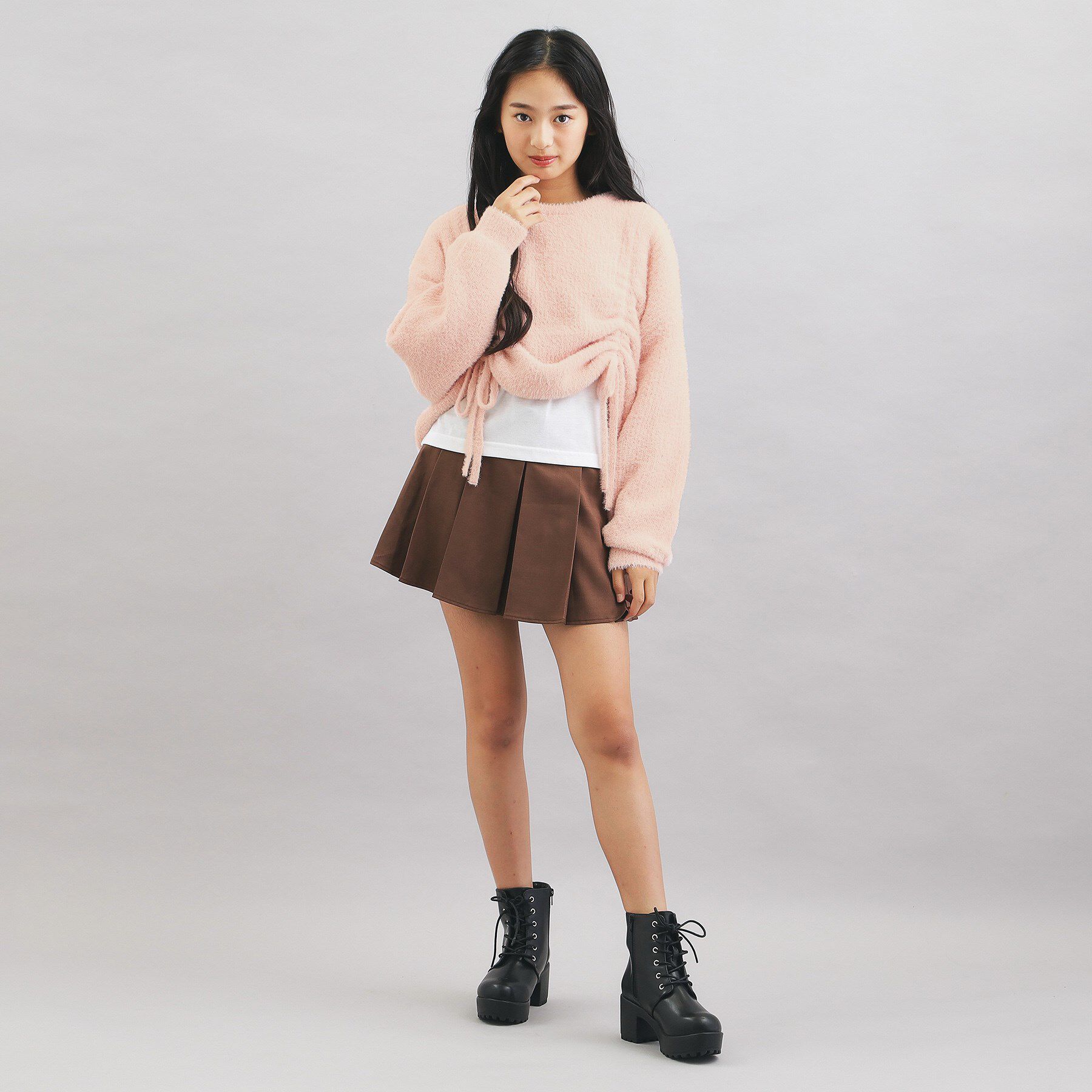 PINK-latte「【セットアイテム】ドロスト＋ロンTセットプルオーバー」|ニット・セーター|