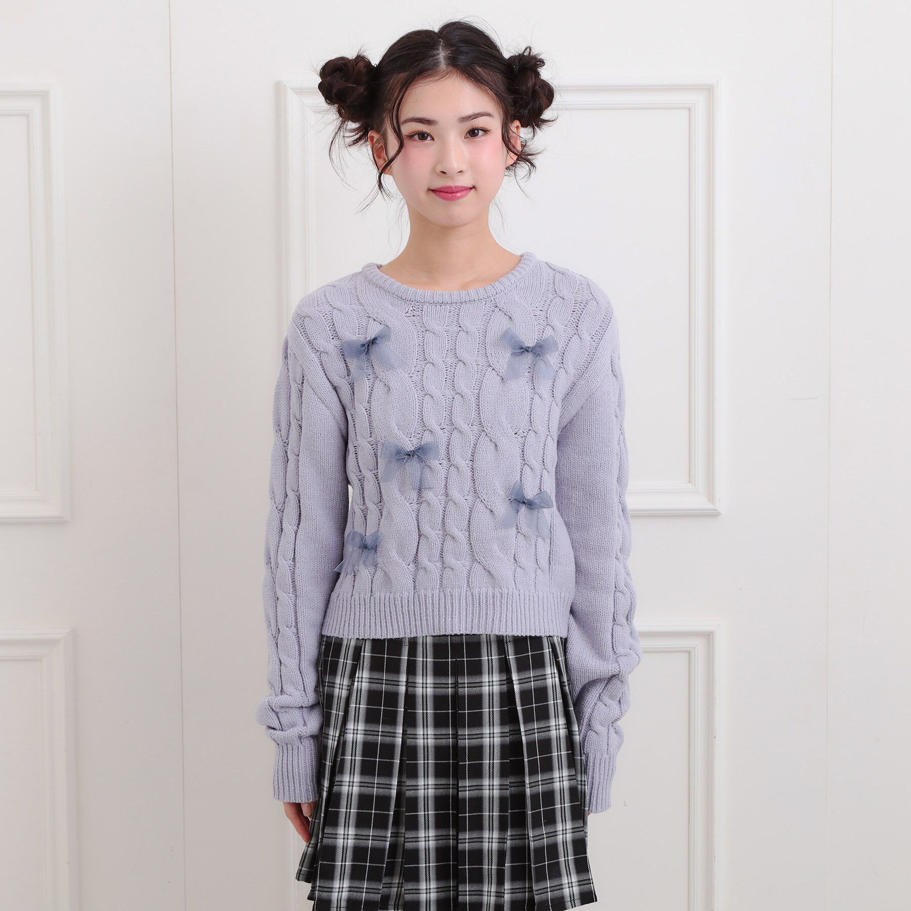 PINK-latte「リボン付ニットプルオーバー」|ニット・セーター|