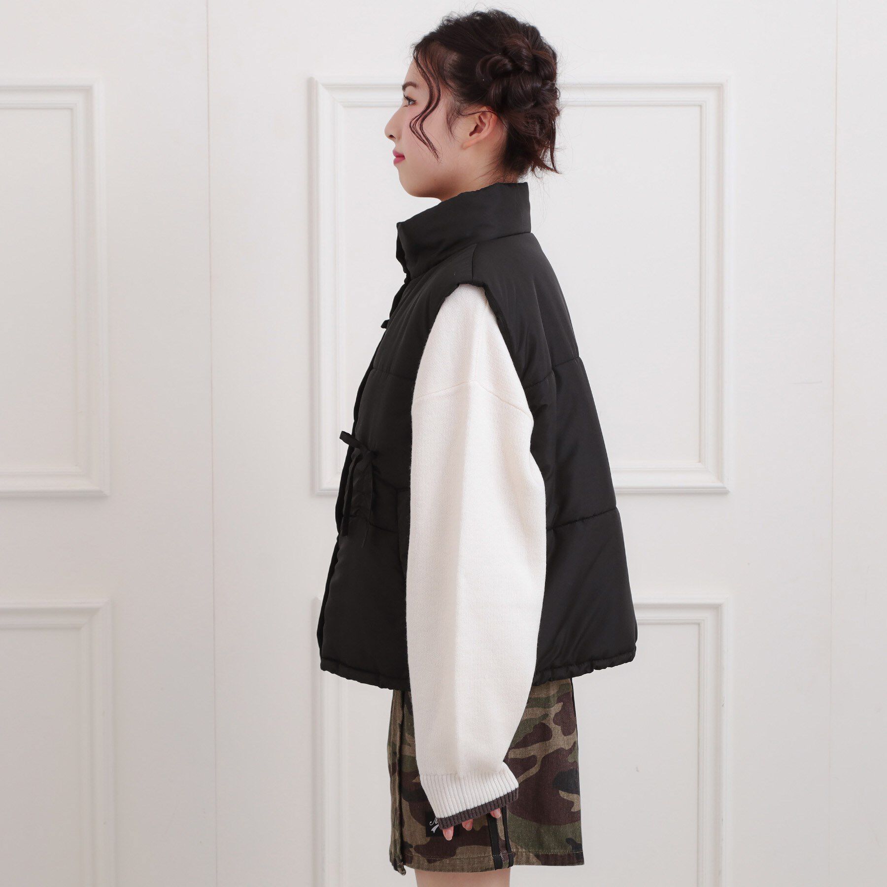 PINK-latte「中綿リボンベスト」|ベスト・ジレ|