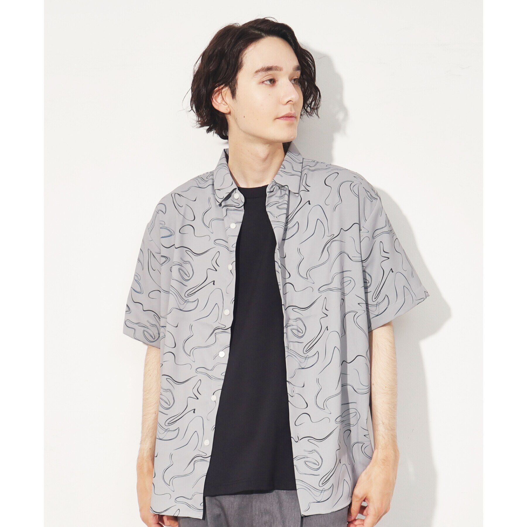 THE SHOP TK「【10色展開】プリントデザインシャツ チェック／ブロッキング／マーブル／ブラシアート」|シャツ・ブラウス|