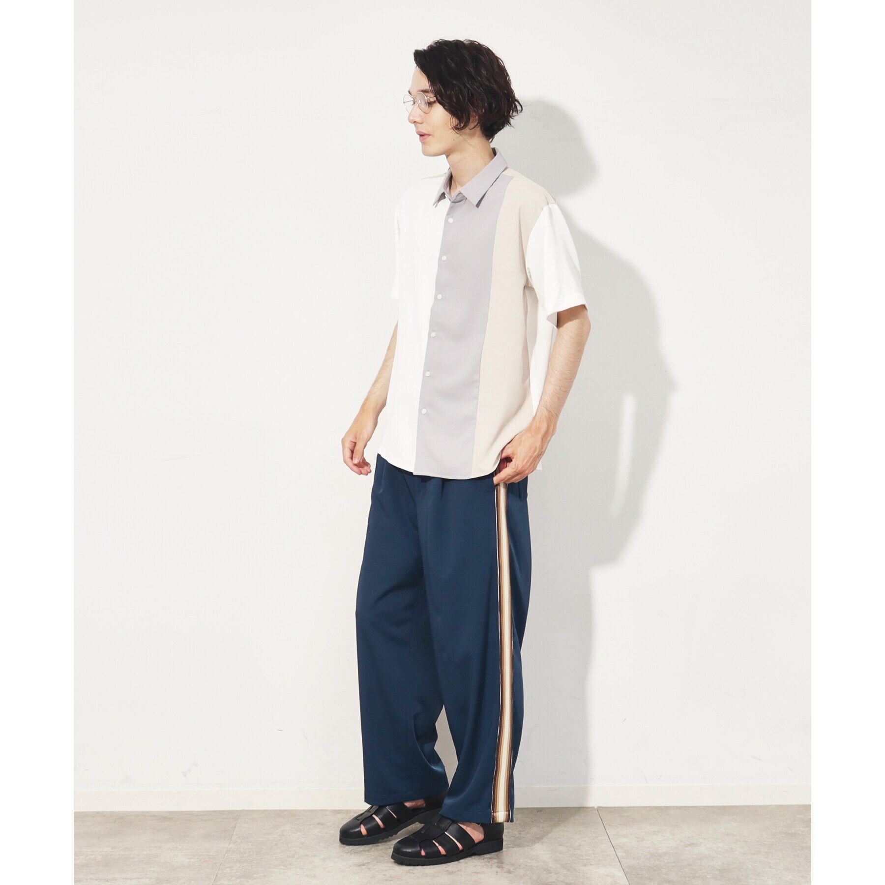 THE SHOP TK「【10色展開】プリントデザインシャツ チェック／ブロッキング／マーブル／ブラシアート」|シャツ・ブラウス|