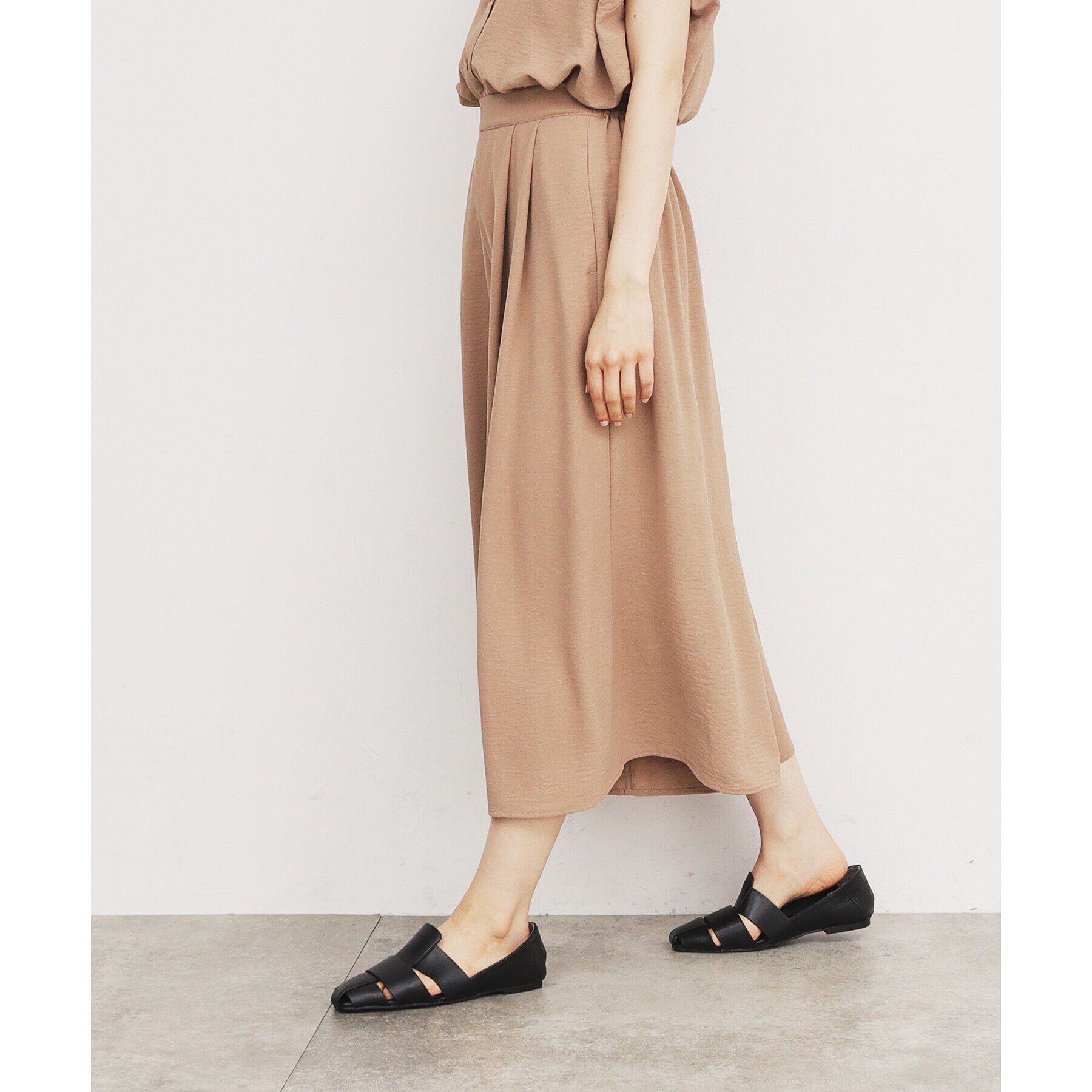 THE SHOP TK「【涼しい！/シワになりにくい/吸水速乾/洗える】フレアスカートパンツ」|その他|ベージュ(052)
