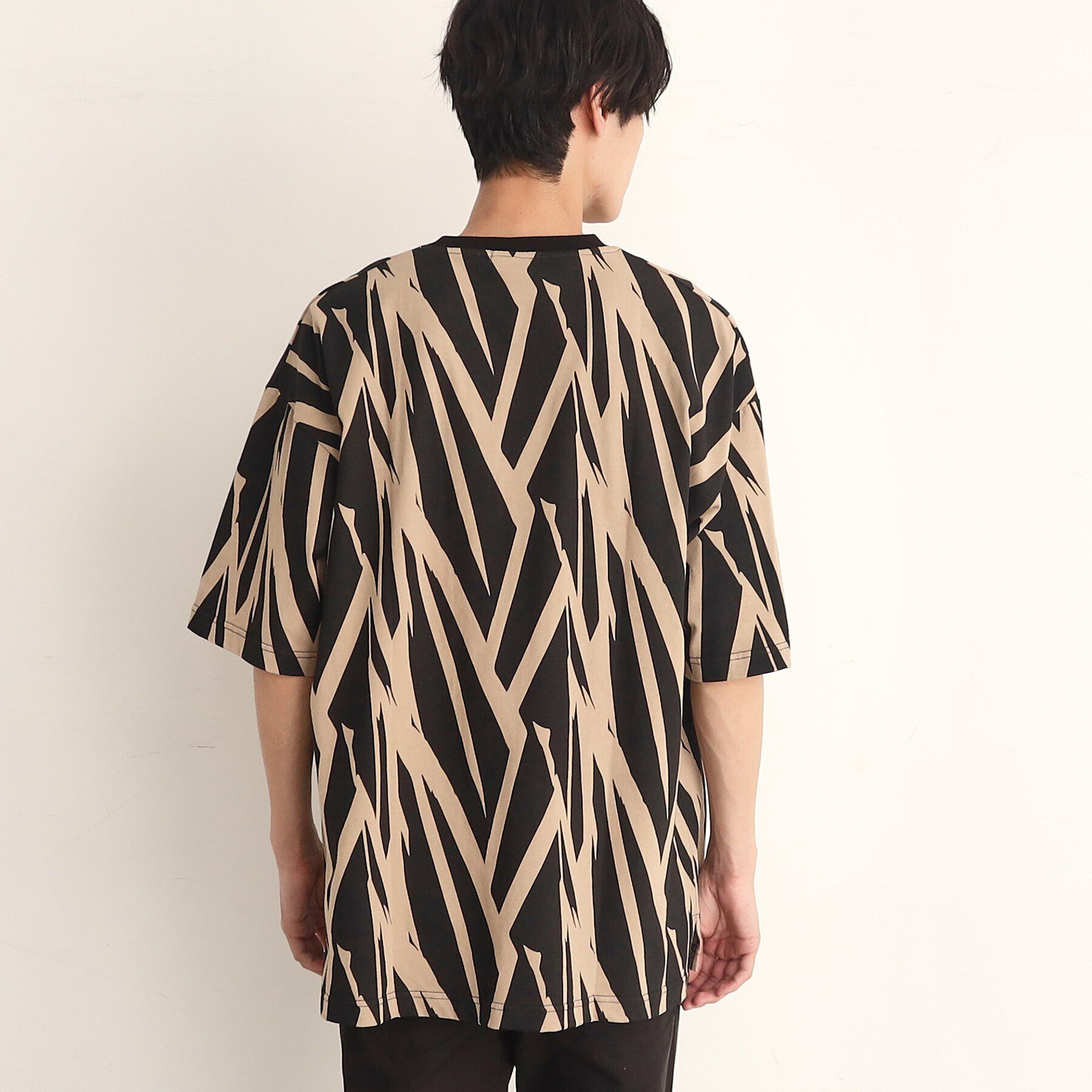 THE SHOP TK「ビッグシルエット総柄アソートTシャツ 幾何学／ドット／ストライプ／バックロゴ」|Tシャツ・カットソー|