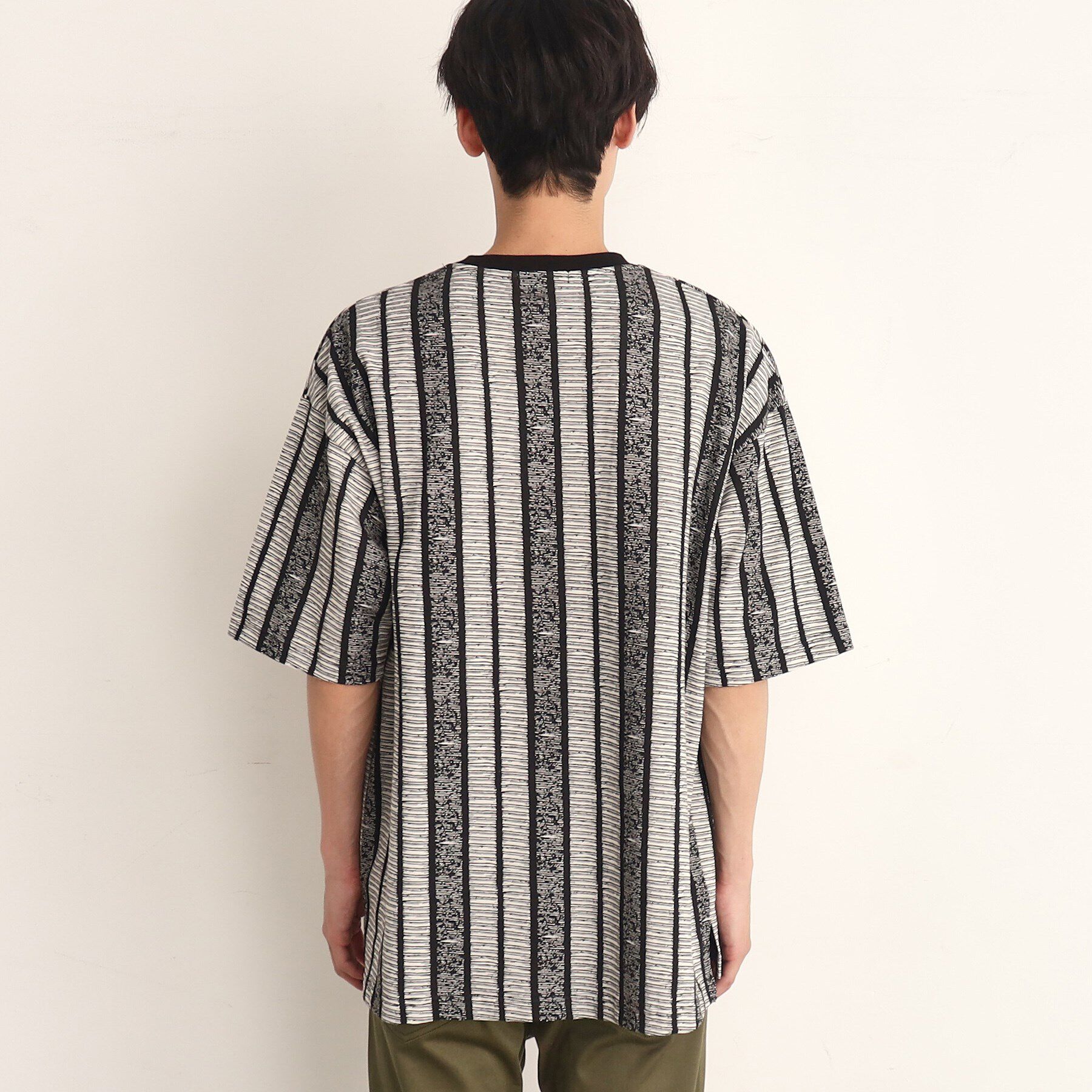 THE SHOP TK「ビッグシルエット総柄アソートTシャツ 幾何学／ドット／ストライプ／バックロゴ」|Tシャツ・カットソー|