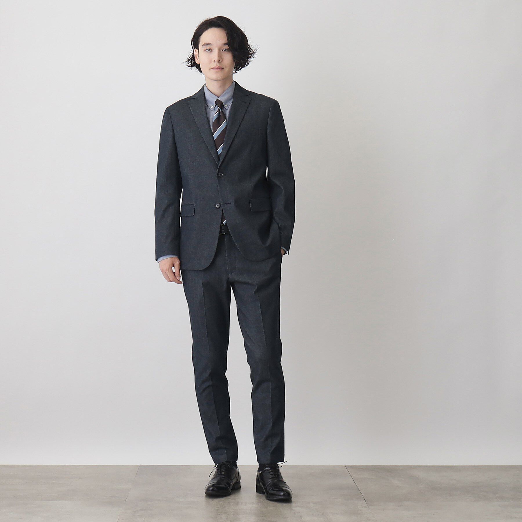 THE SHOP TK「エバーデニムジャケット【セットアップ可/ビジネス対応/色落ちしにくい/ストレッチ素材】」|テーラードジャケット|