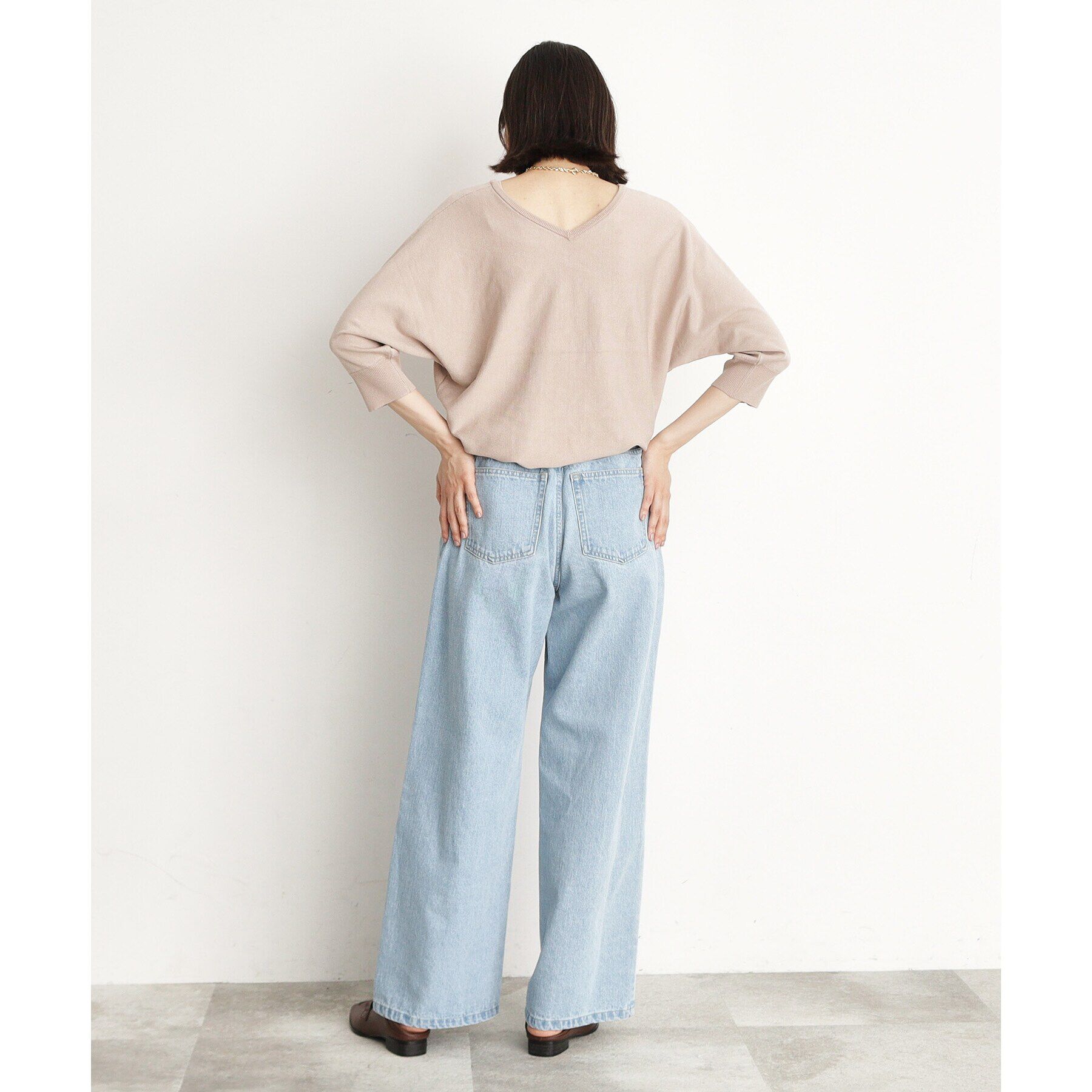 THE SHOP TK「【二の腕カバー/毛玉になりにくい/前後2WAY】袖スリットドルマンニット/洗える」|ニット・セーター|