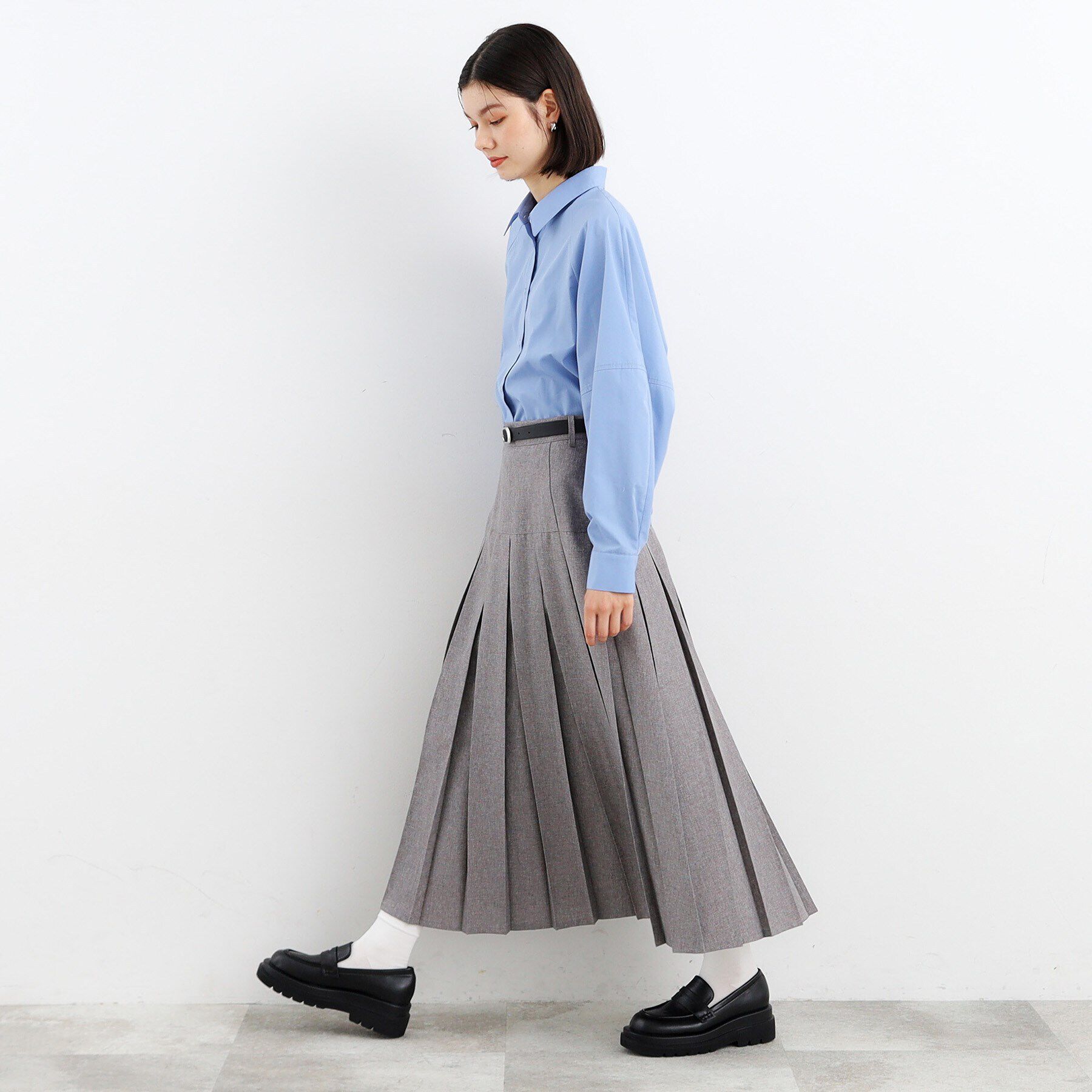 THE SHOP TK「ベルト付きプリーツスカート」|スカート|