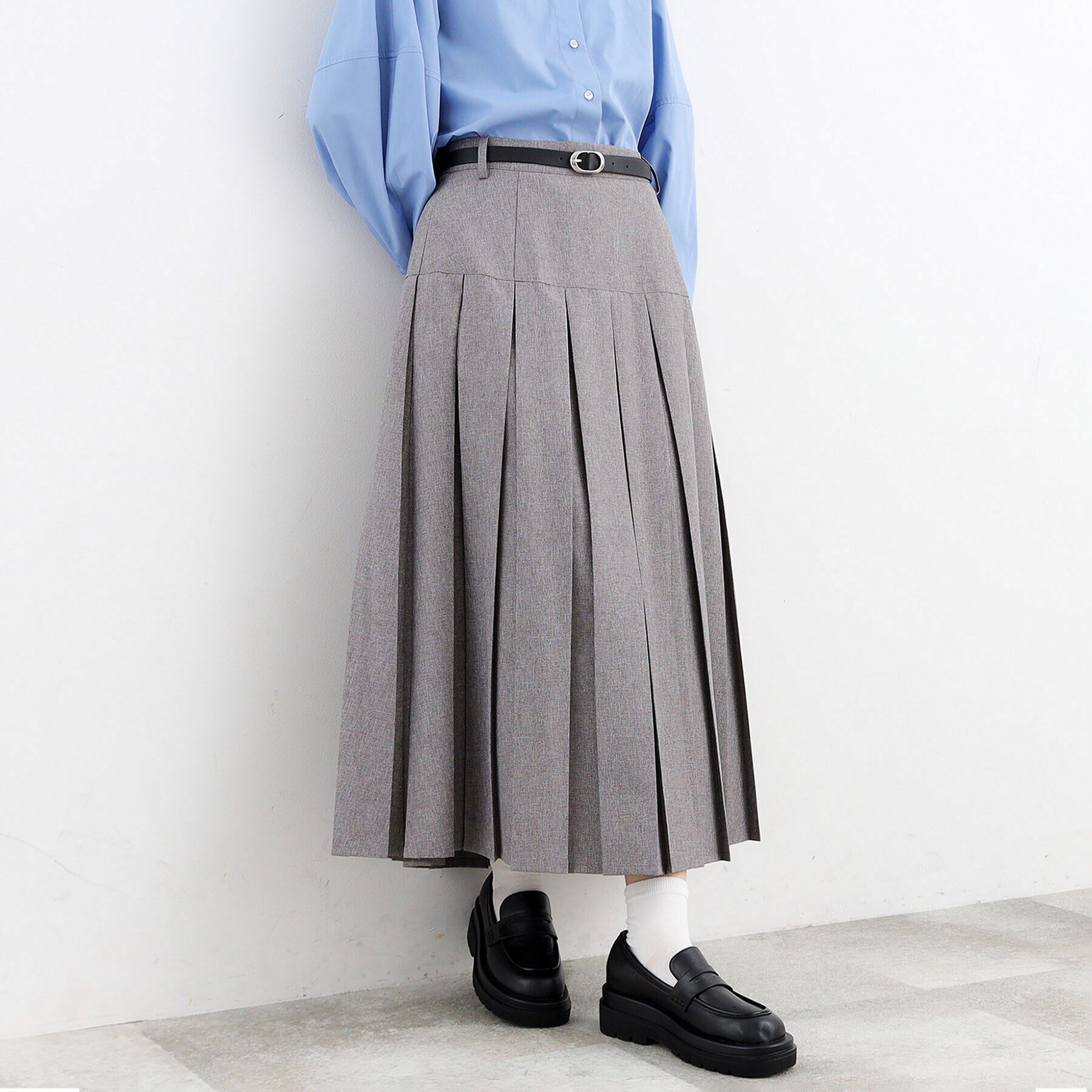 THE SHOP TK「ベルト付きプリーツスカート」|スカート|
