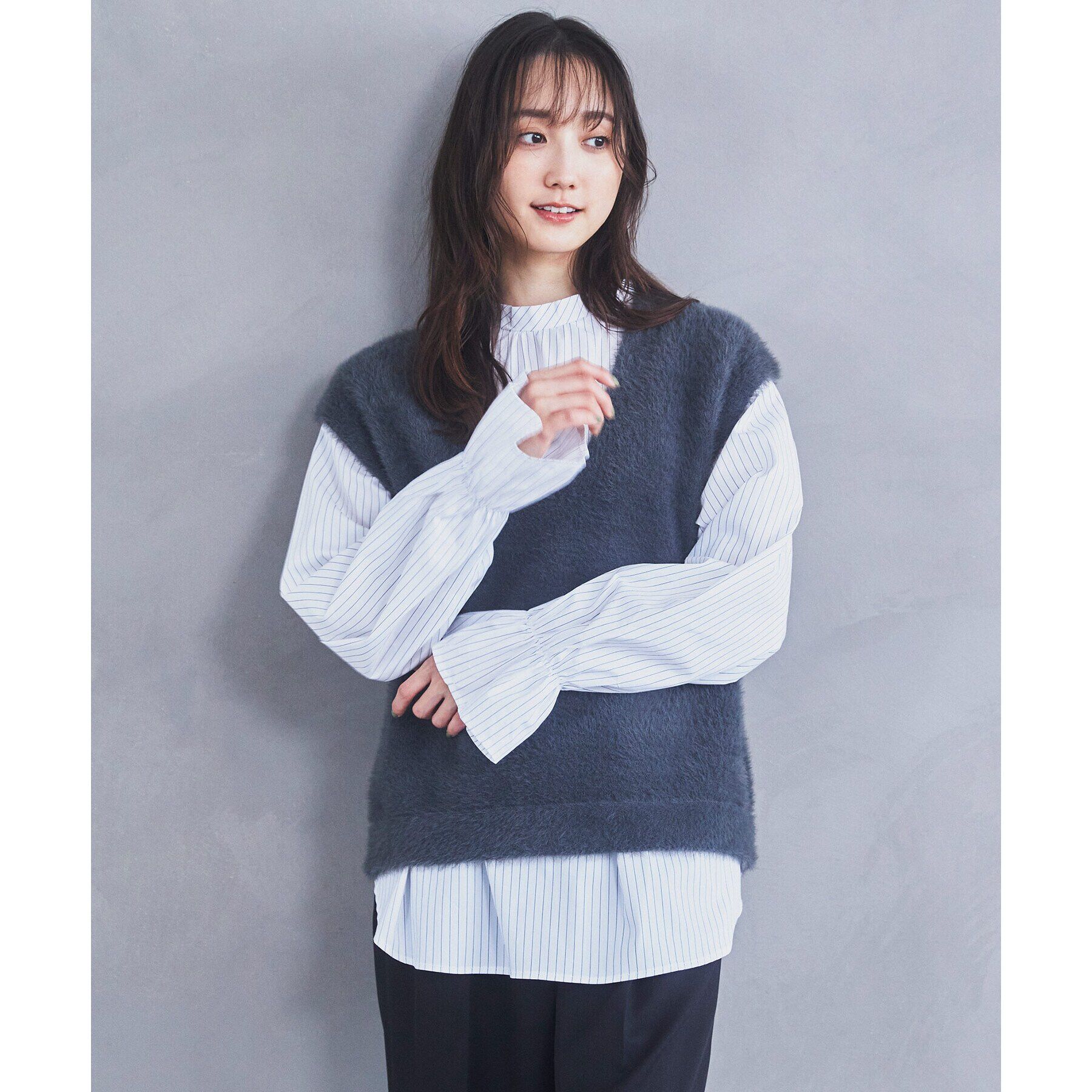 THE SHOP TK「【2点セット】フェザーベスト＋シャツ/洗える」|シャツ・ブラウス|