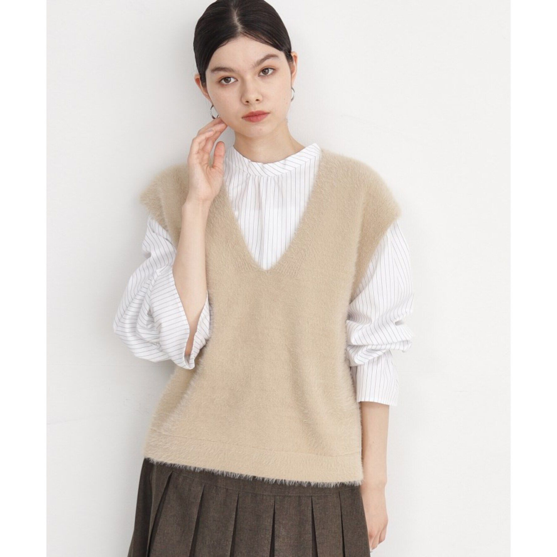 THE SHOP TK「【2点セット】フェザーベスト＋シャツ/洗える」|シャツ・ブラウス|