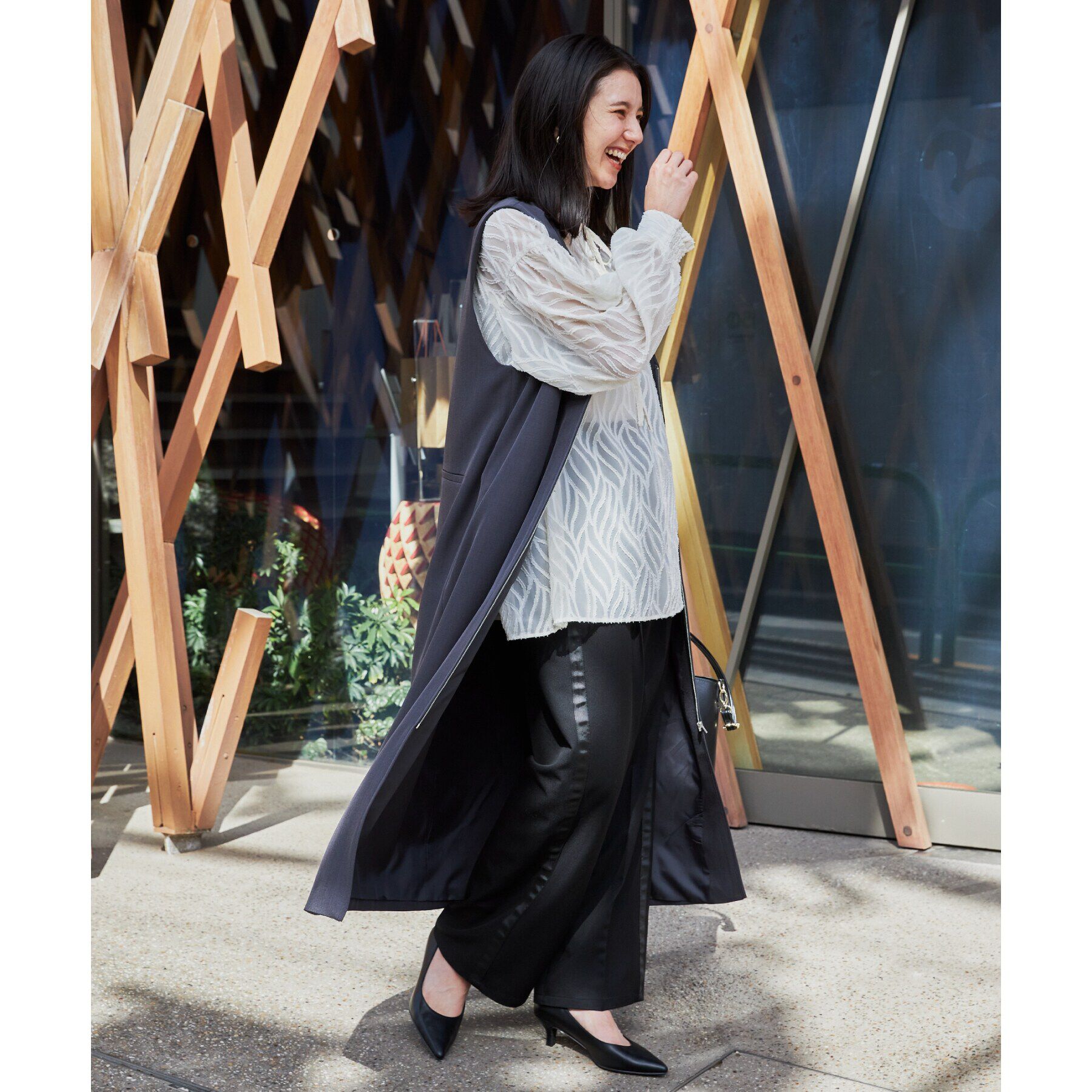 THE SHOP TK「【ワンピースにジレにスタイル変化】フロントZIPジャスカ/洗える」|ワンピース|