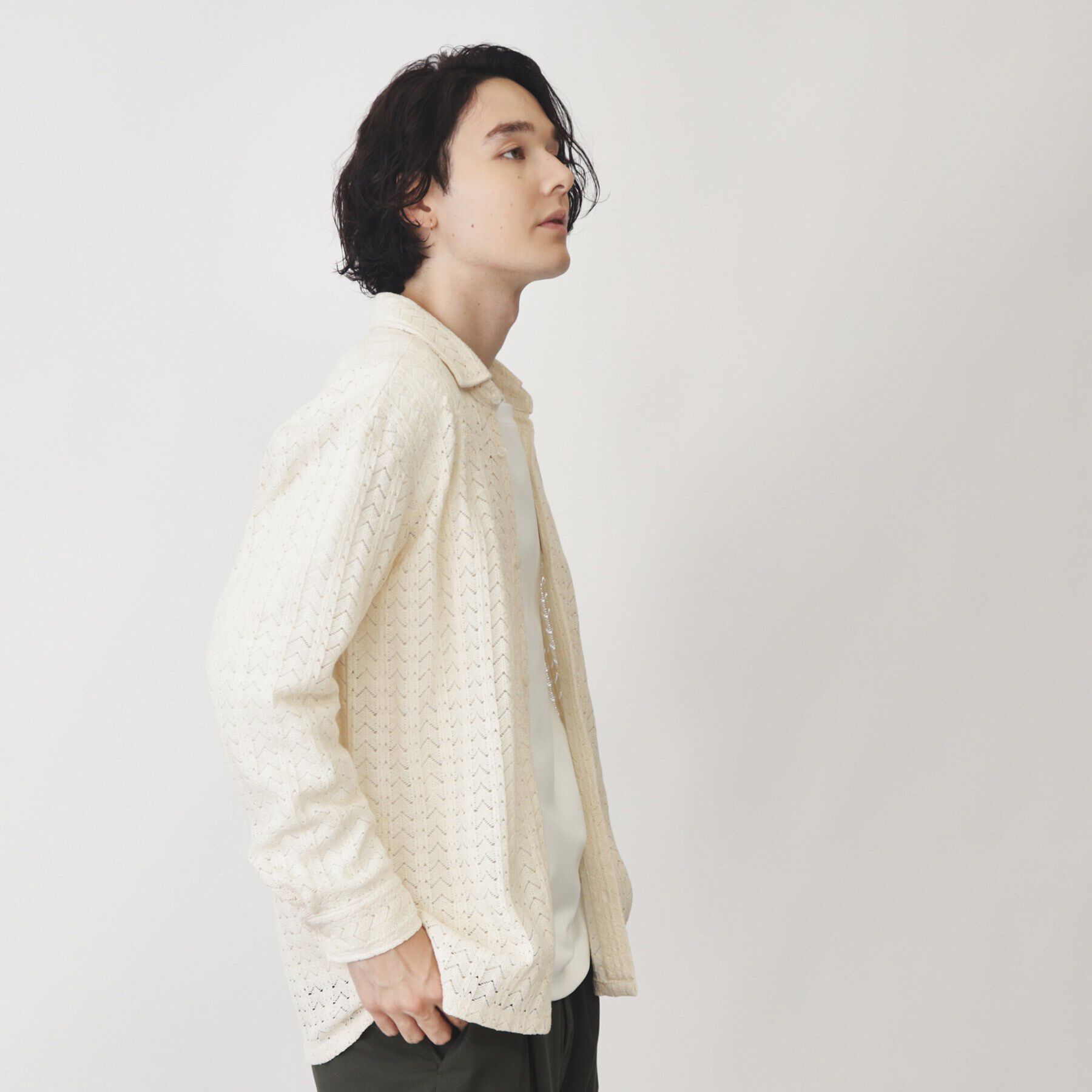 THE SHOP TK「テクスチャーニットシャツ」|シャツ・ブラウス|