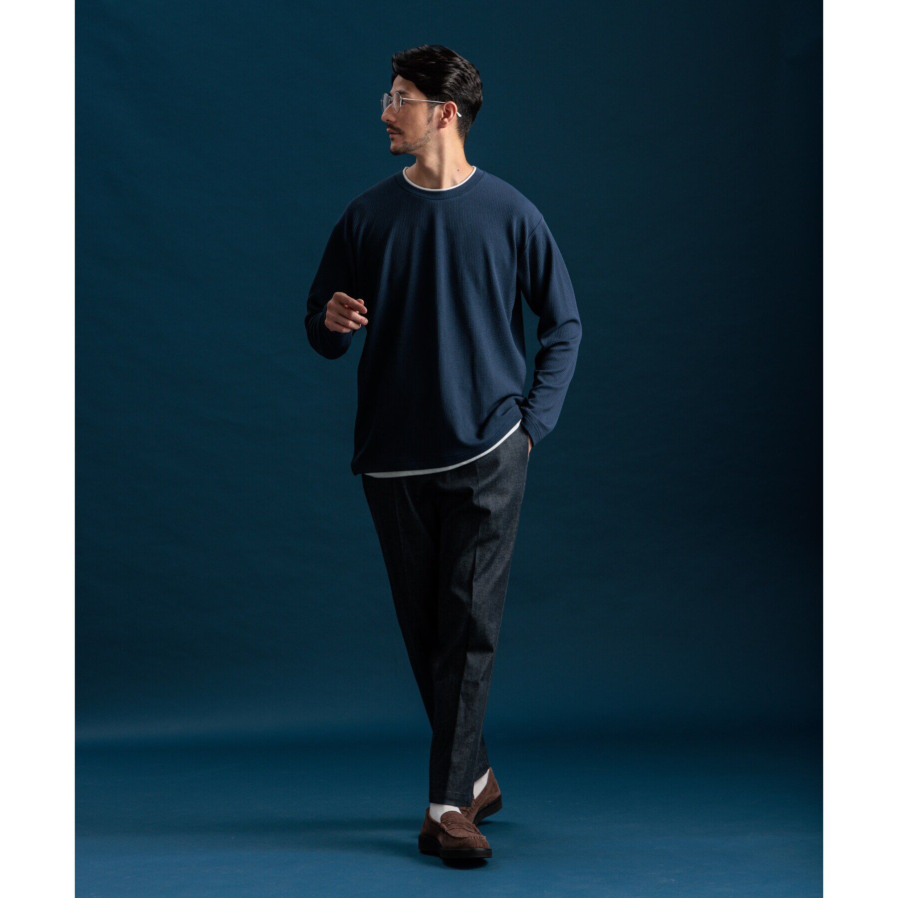 THE SHOP TK「杢ふくれフェイクレイヤードプルオーバー」|Tシャツ・カットソー|