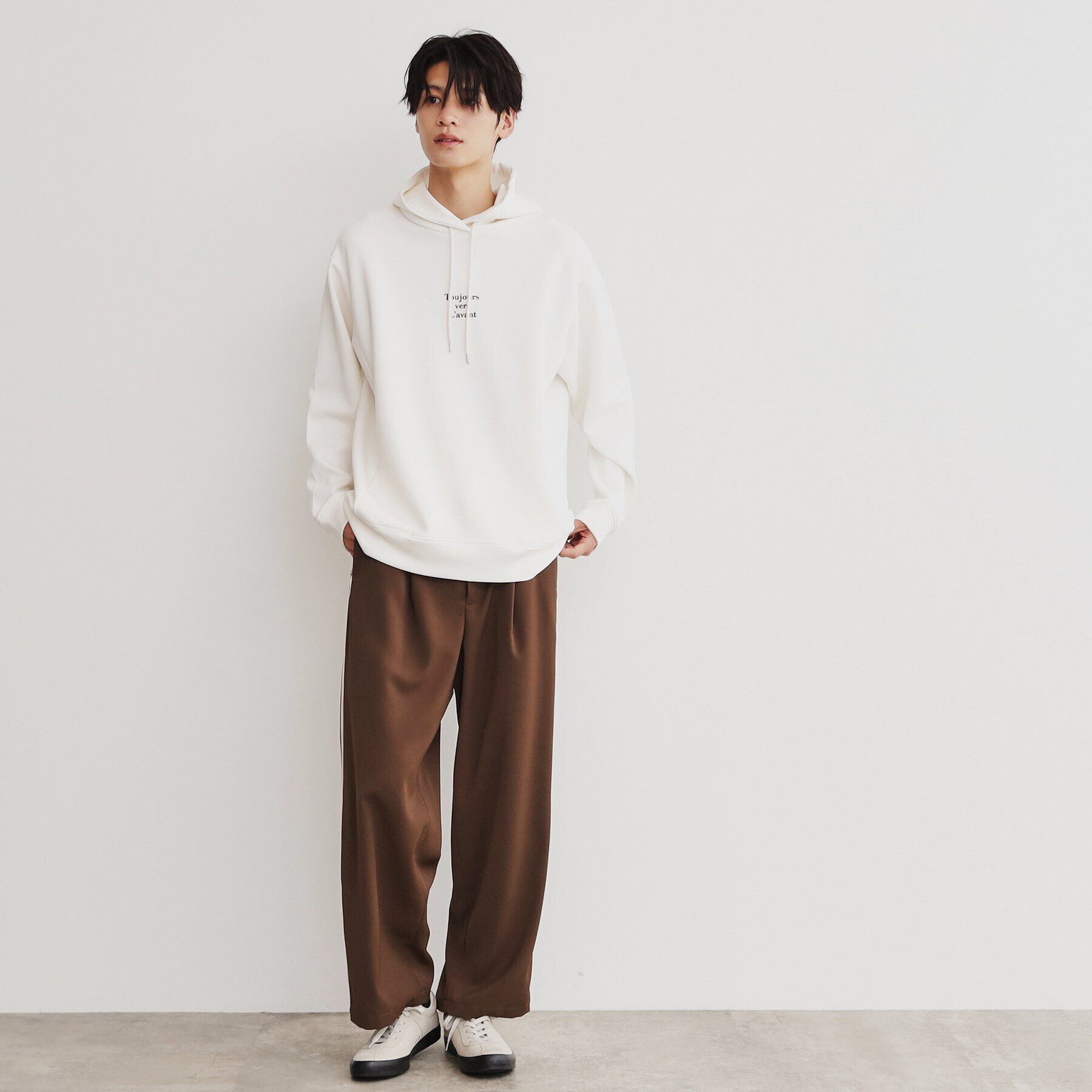 THE SHOP TK「プリントダンボールパーカー ビッグシルエット／ユニセックス」|パーカー|