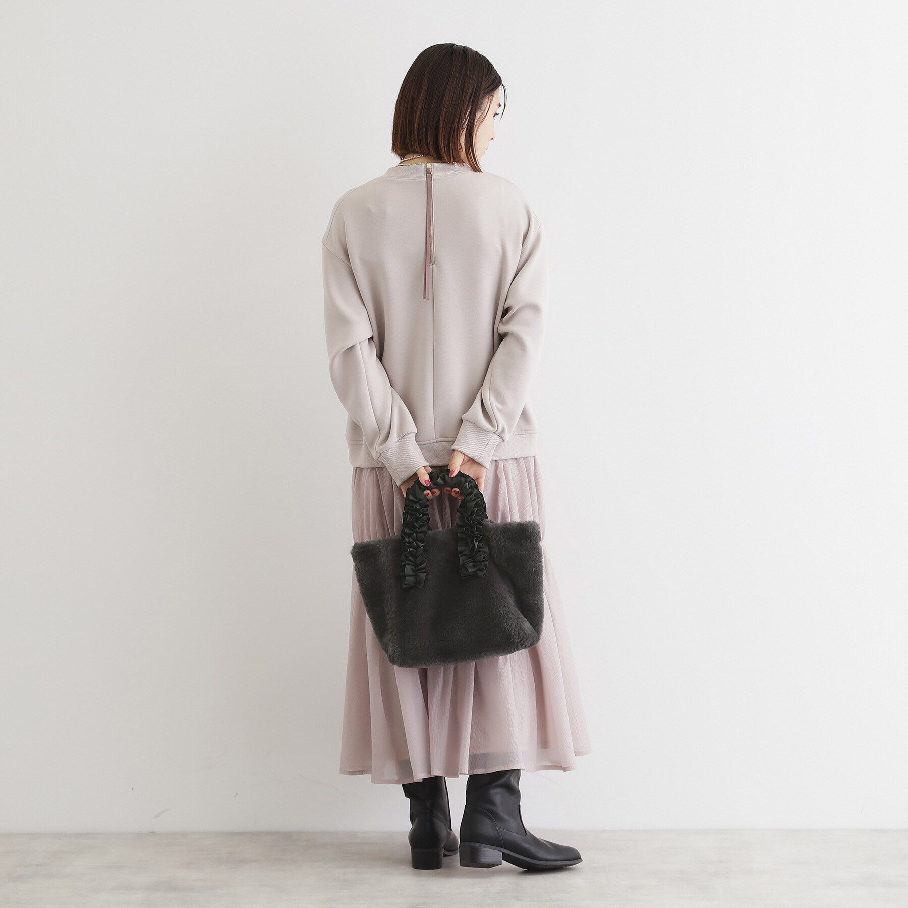 THE SHOP TK「フリルファーハンドバッグ」|ハンドバッグ|