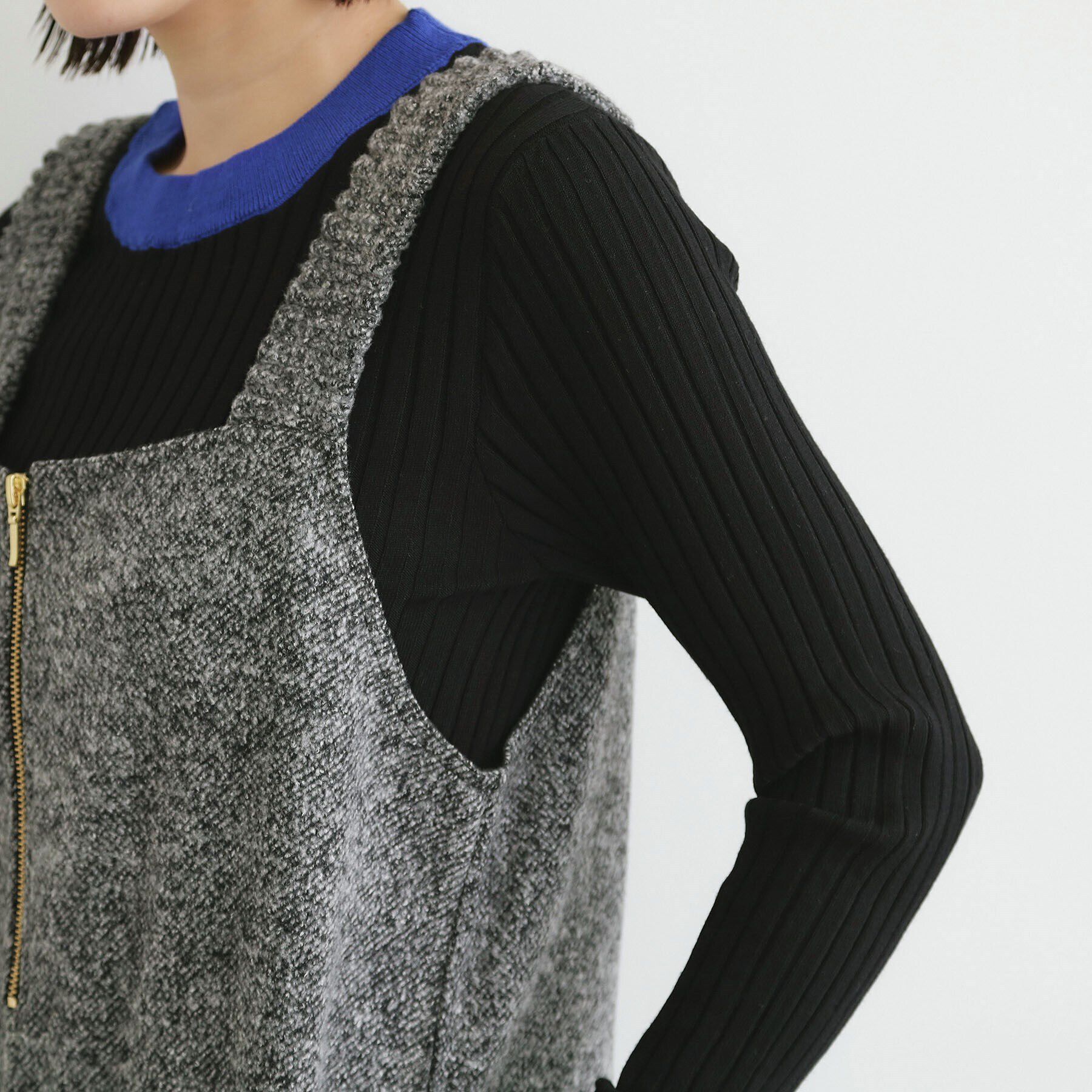 THE SHOP TK「ツイード起毛ジャージ2WAYサロペット/親子リンク」|オールインワン|