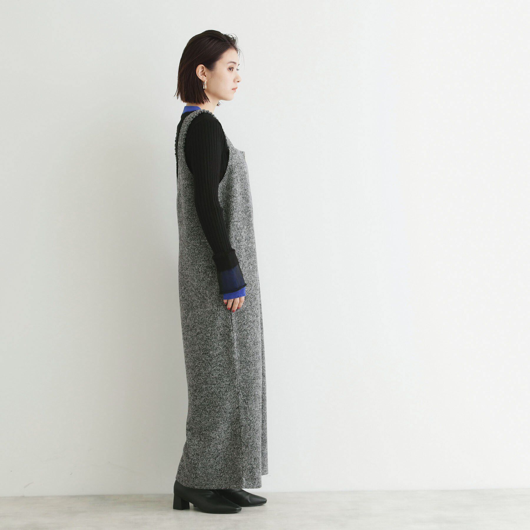 THE SHOP TK「ツイード起毛ジャージ2WAYサロペット/親子リンク」|オールインワン|