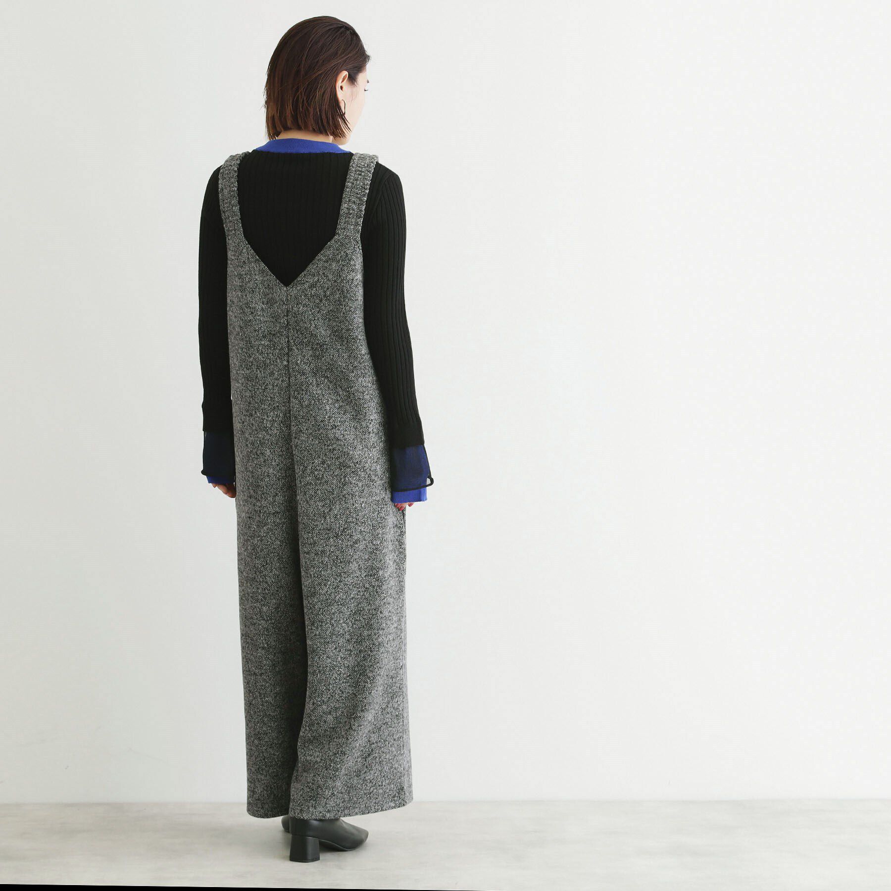 THE SHOP TK「ツイード起毛ジャージ2WAYサロペット/親子リンク」|オールインワン|