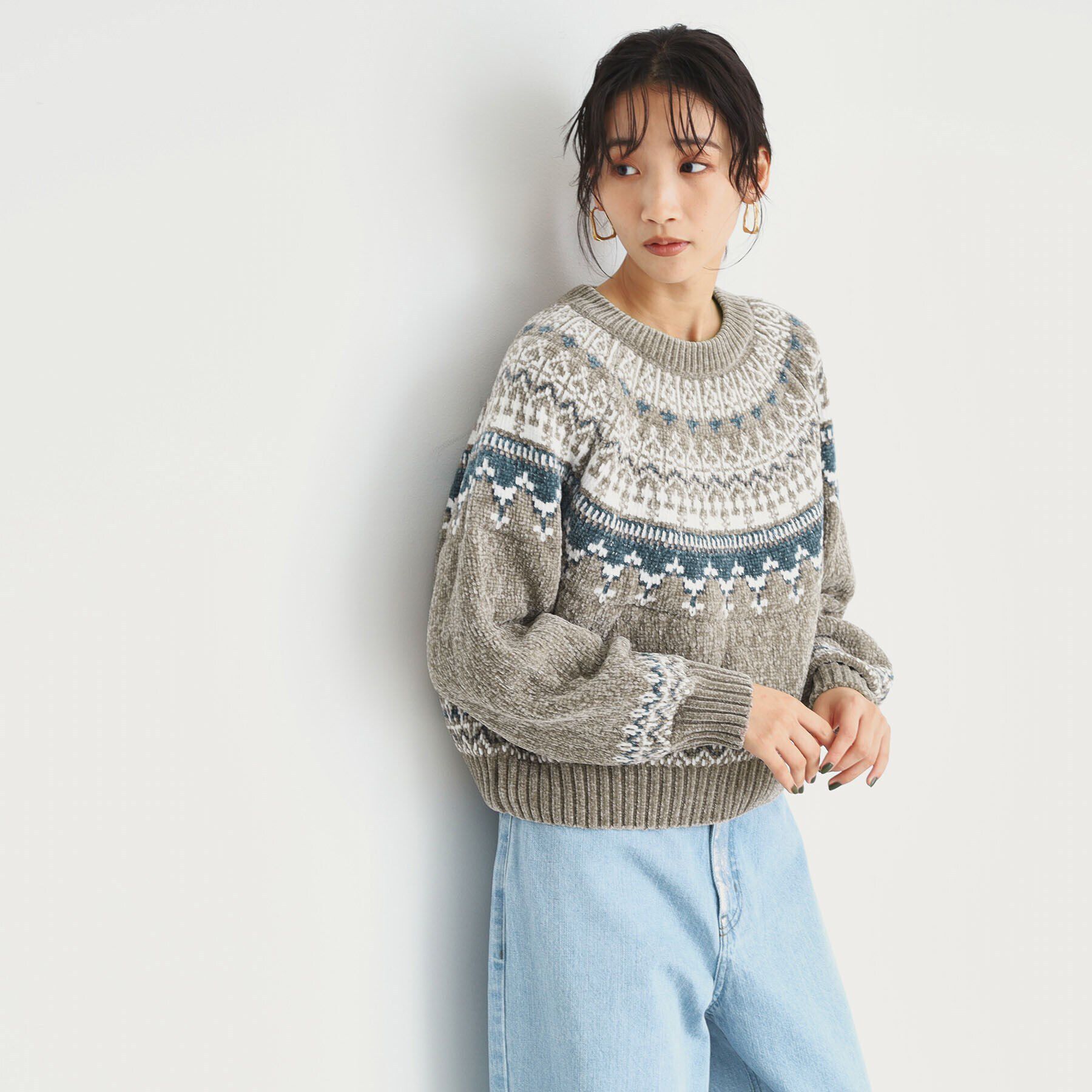 THE SHOP TK「ラメモール求心ニット【洗える】」|ニット・セーター|トープ(154)