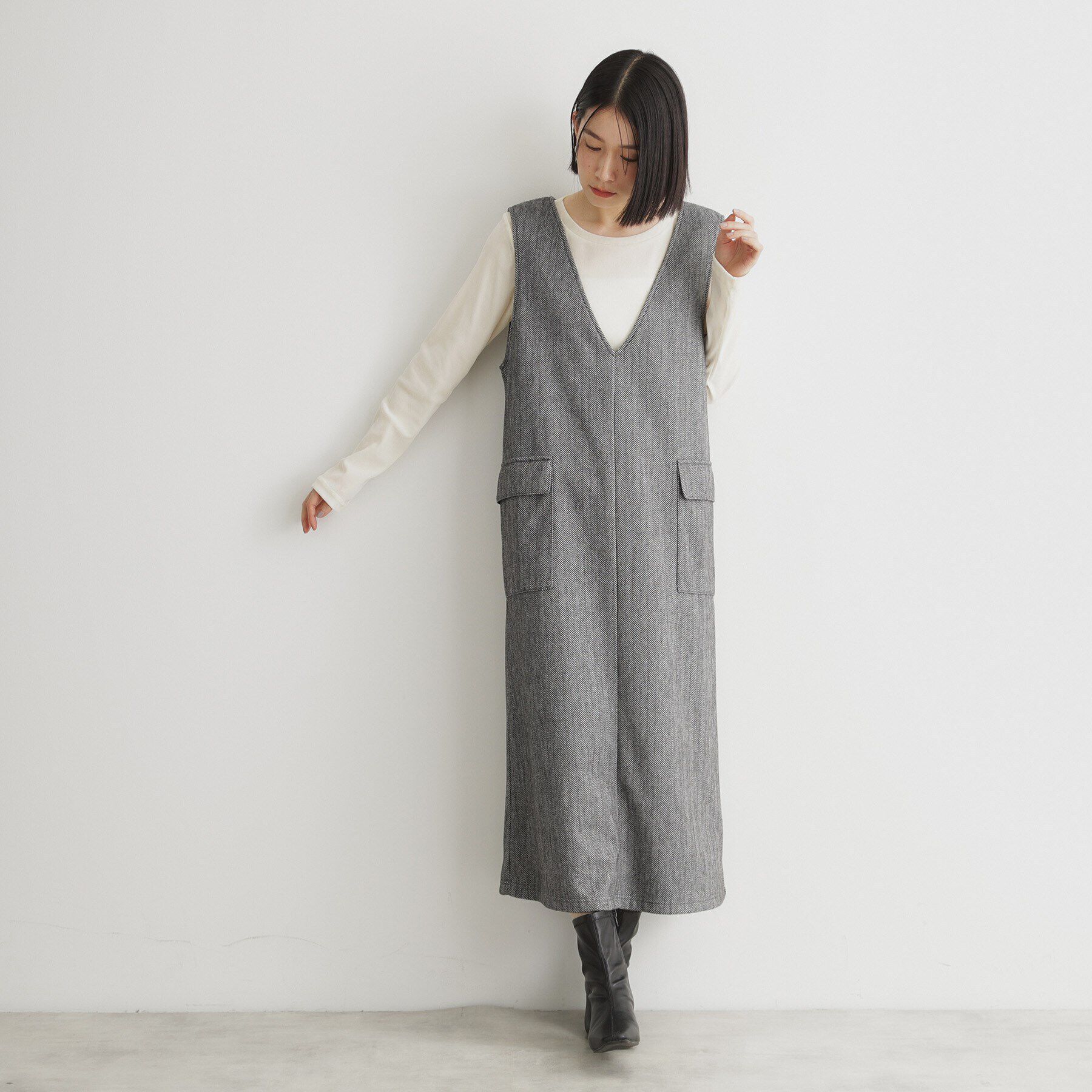 THE SHOP TK「クラッシュベロア長袖【洗える】」|Tシャツ・カットソー|